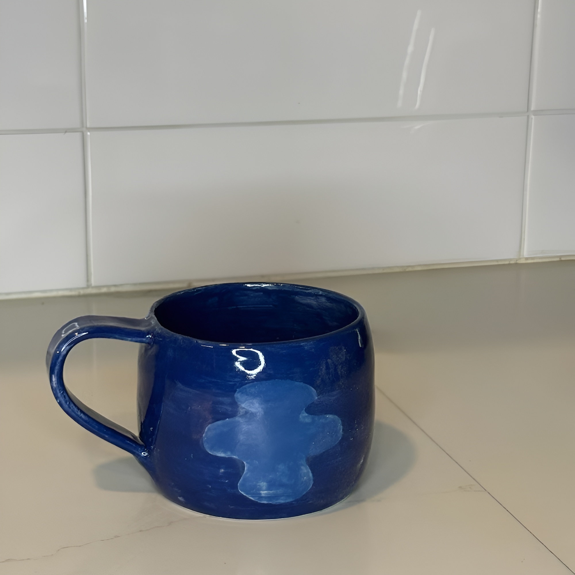 Stitch Inspired Ceramic Coffee Mug With Handmade Artistic Design