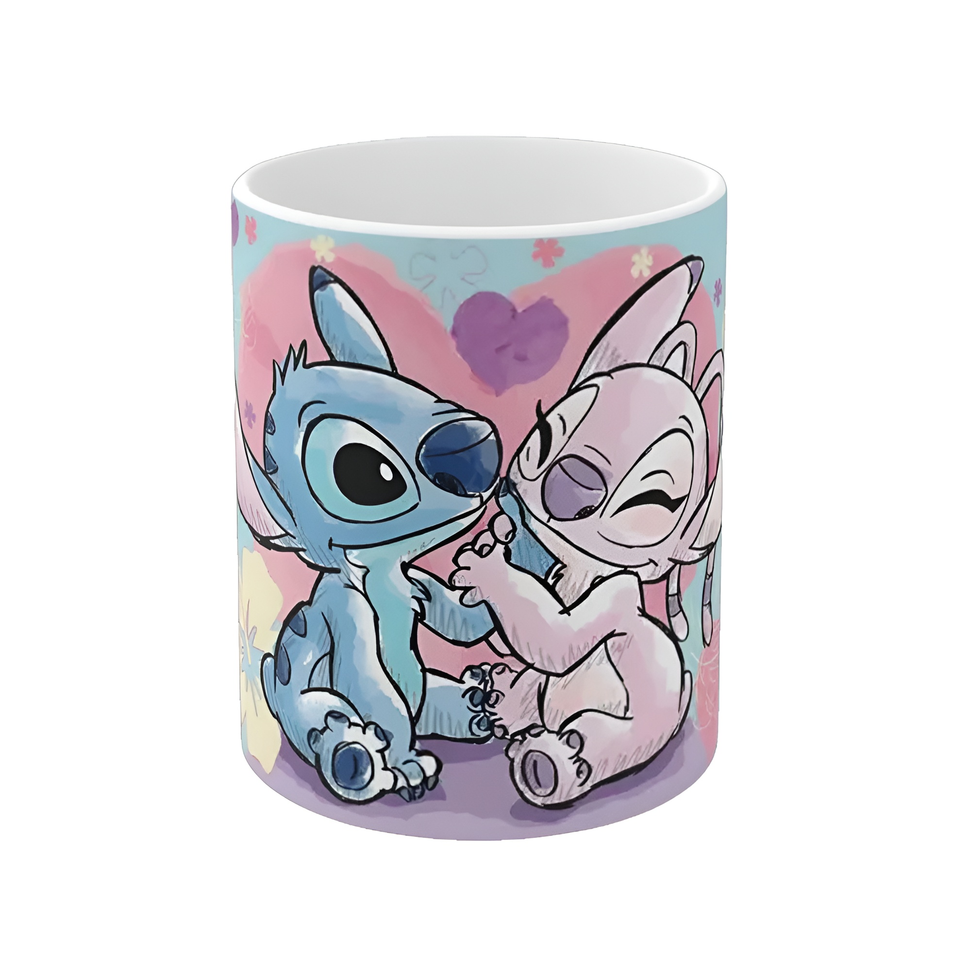 Stitch And Angel Couple Themed Ceramic Coffee Mug 