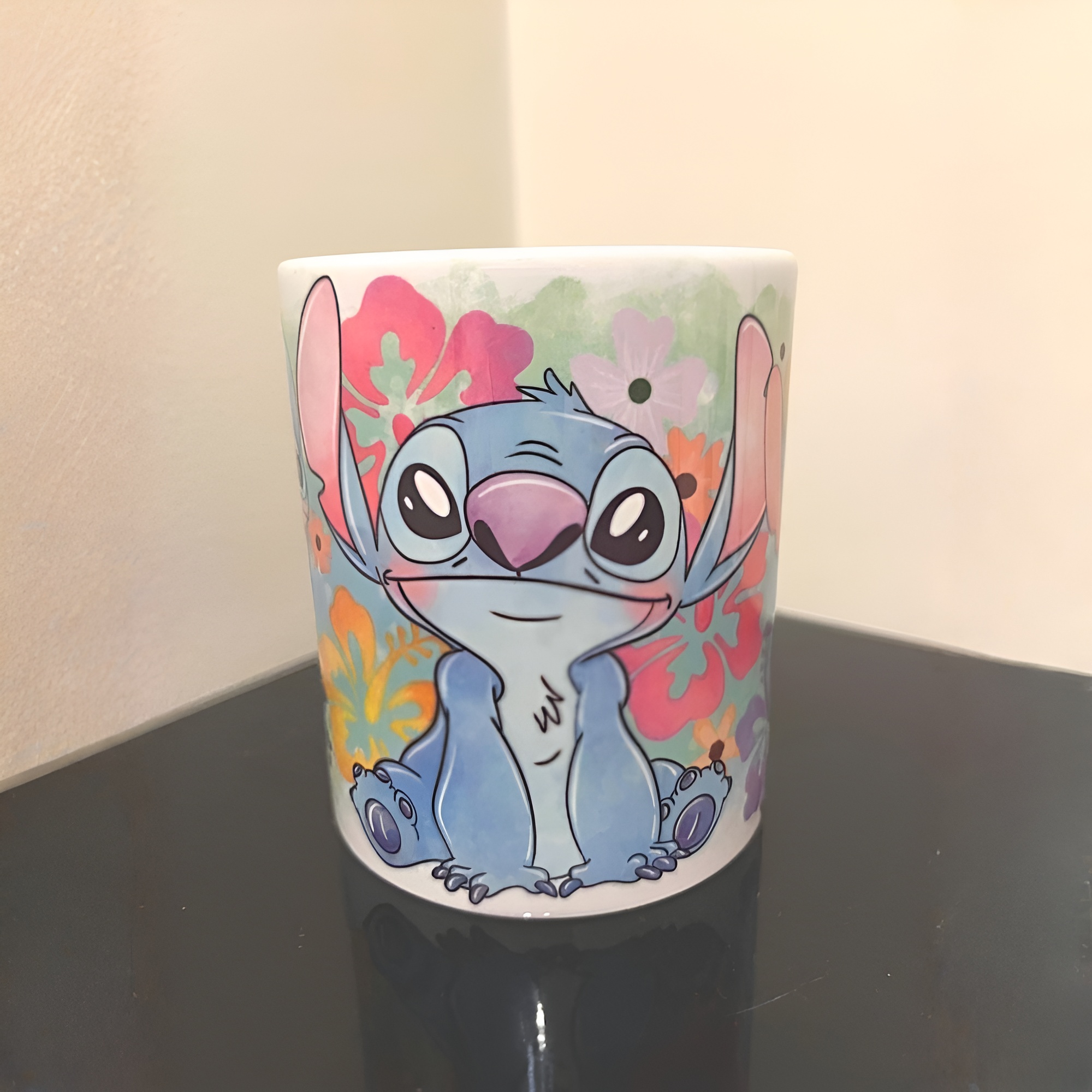 Stitch Printed With Floral Design Coffee Mug