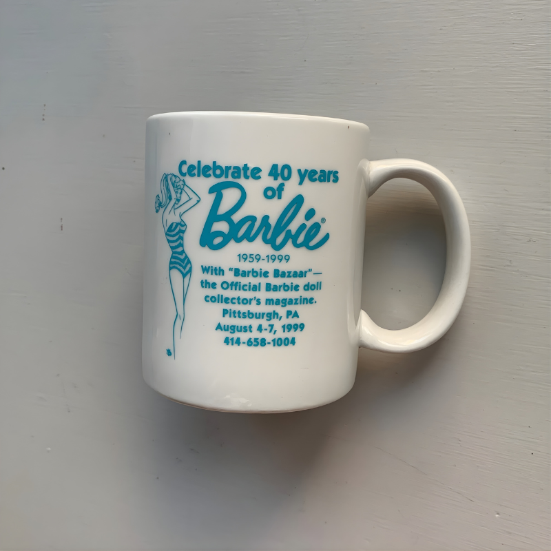 Vintage Barbie Coffee Mug Retro Barbie Ceramic Cup for Girls