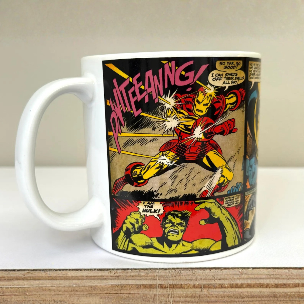Captain America Thor Spider Man Comic Strip Mug