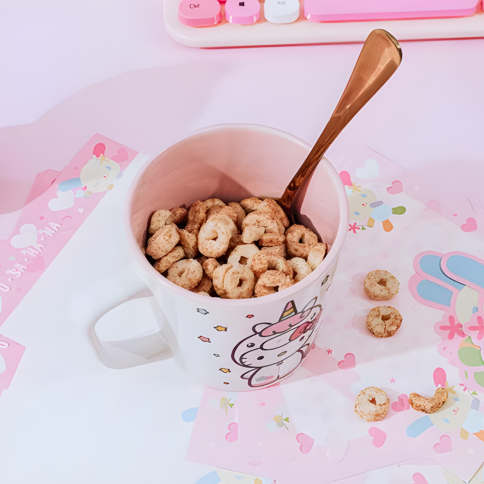 Silver Buffalo Sanrio Hello Kitty Unicorn Ceramic Latte Mug
