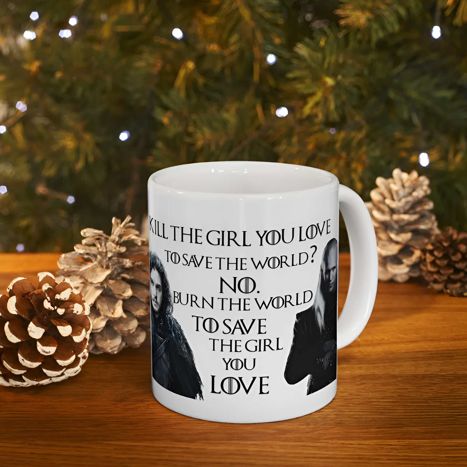 Game Of Thrones Themed Jon Snow And Daemon Targaryen Graphic Design Mug