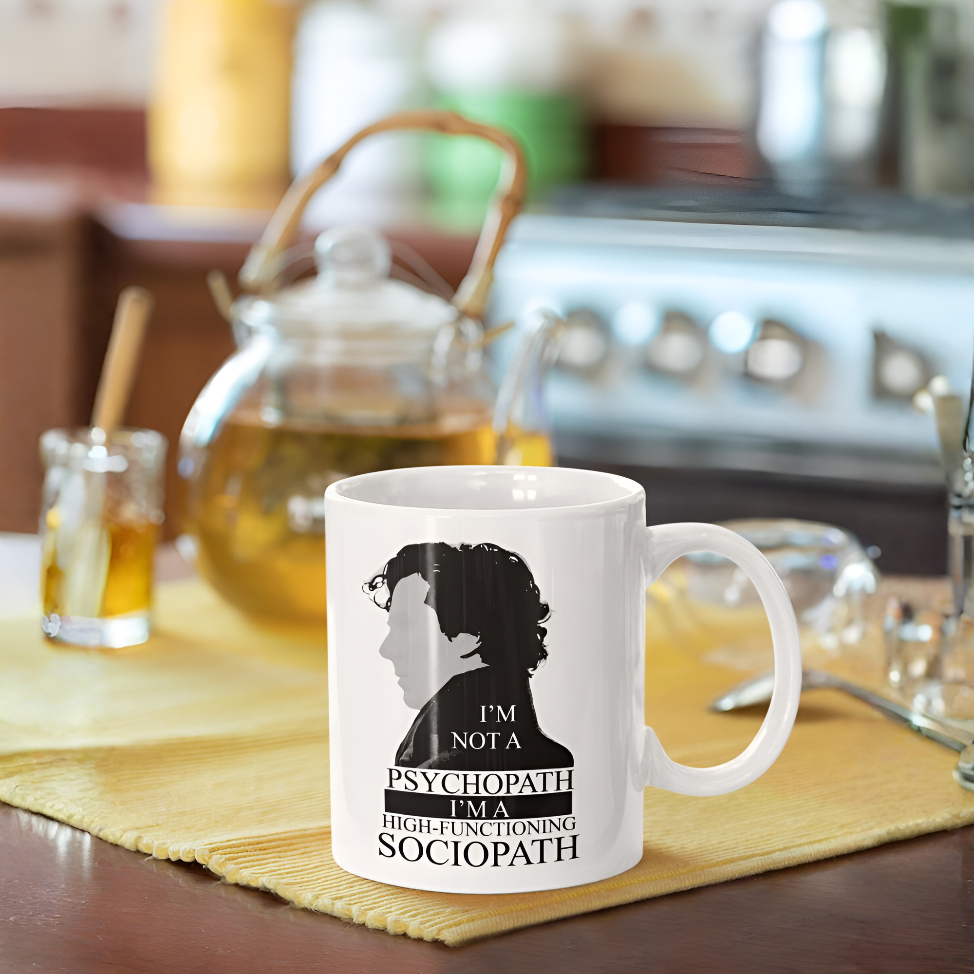 Sherlock Holmes Sociopath Ceramic Coffee Mug