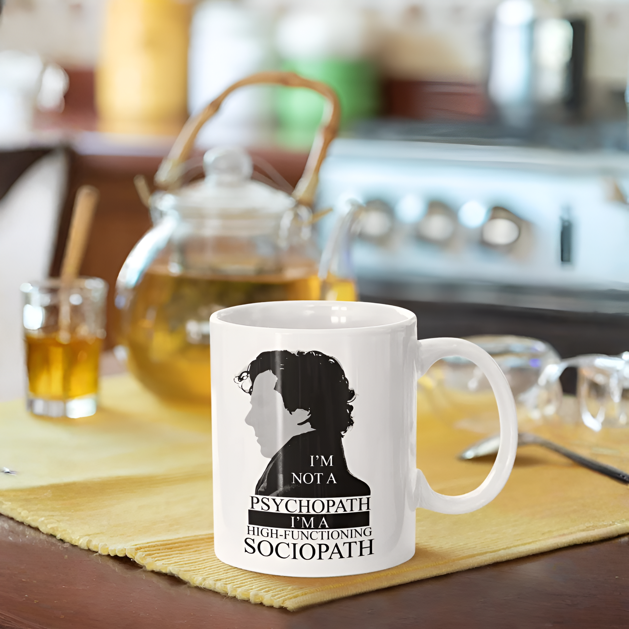 Sherlock Holmes Sociopath Quote Ceramic Coffee Mug