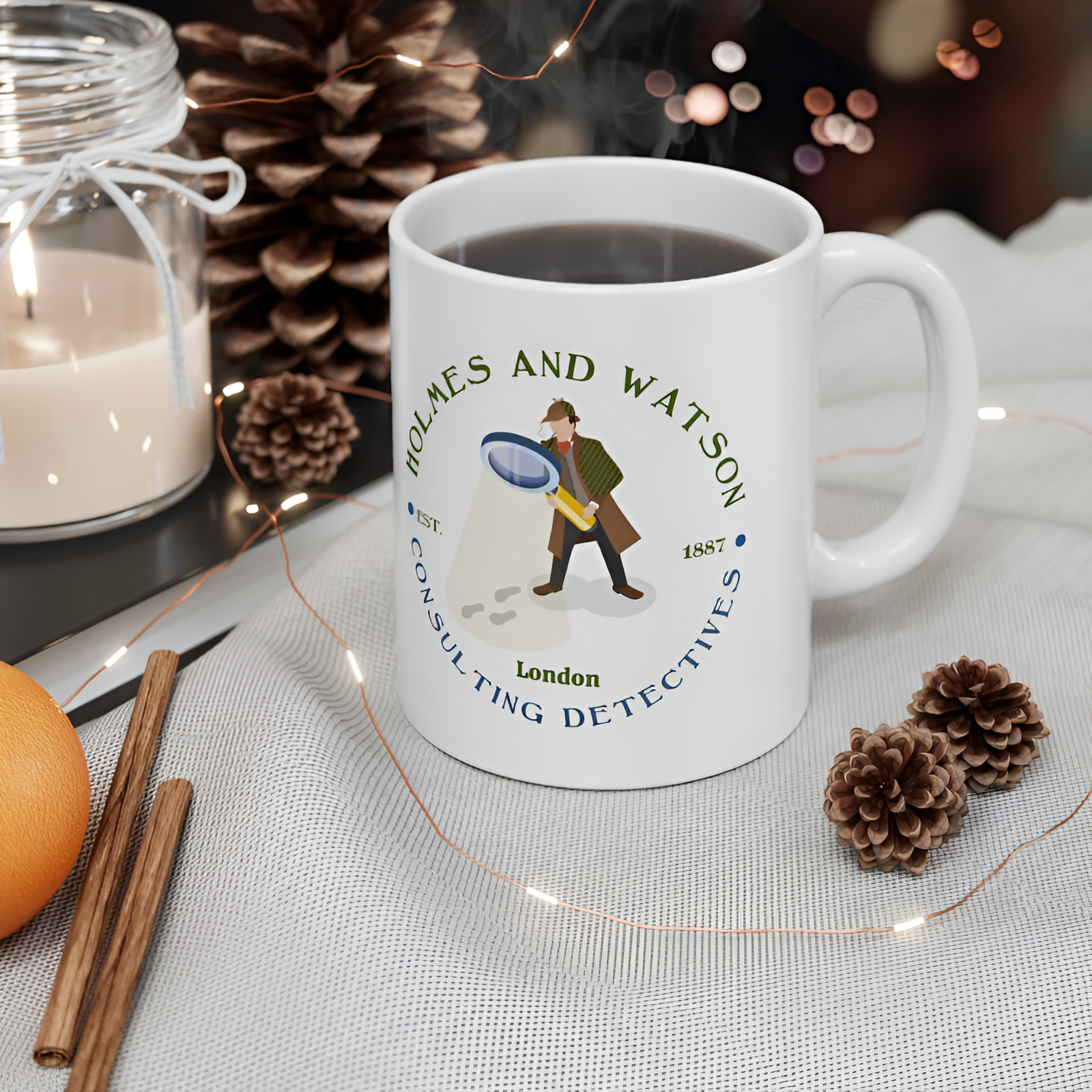 Sherlock Holmes And Watson Detective Ceramic Mug