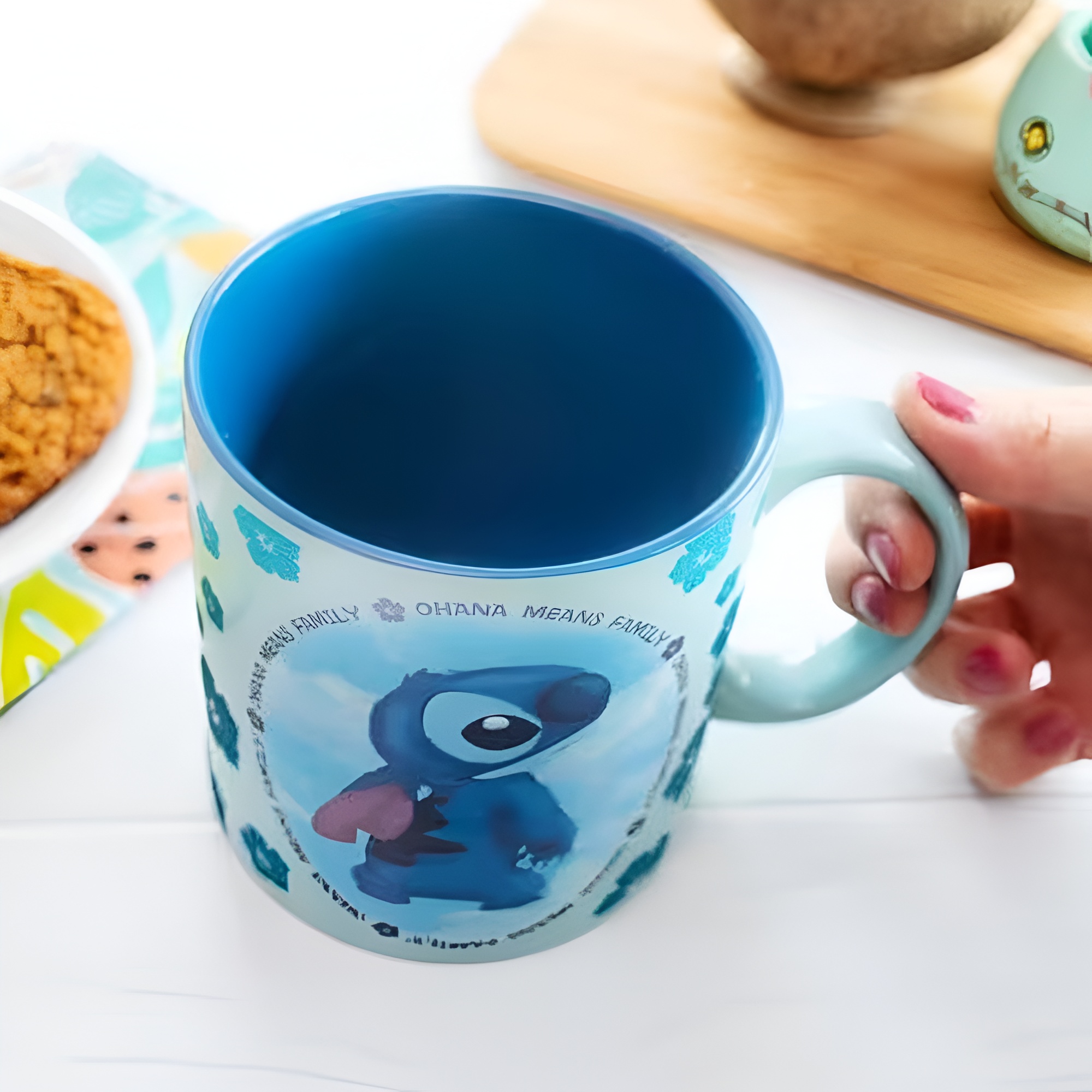 Ohana Means Family Text Print 20oz Stitch Ceramic Coffee Cup