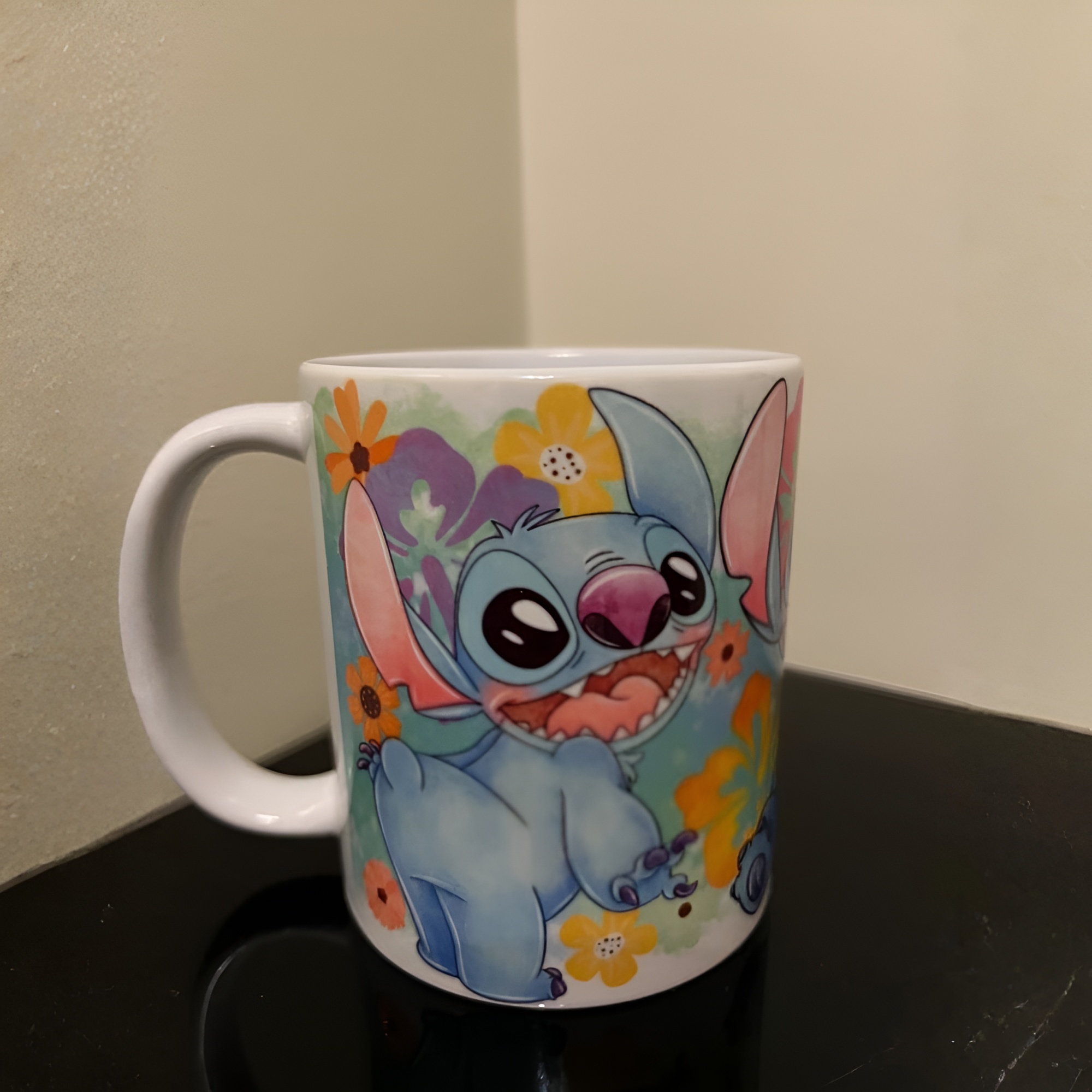 Stitch Printed With Floral Design Coffee Mug