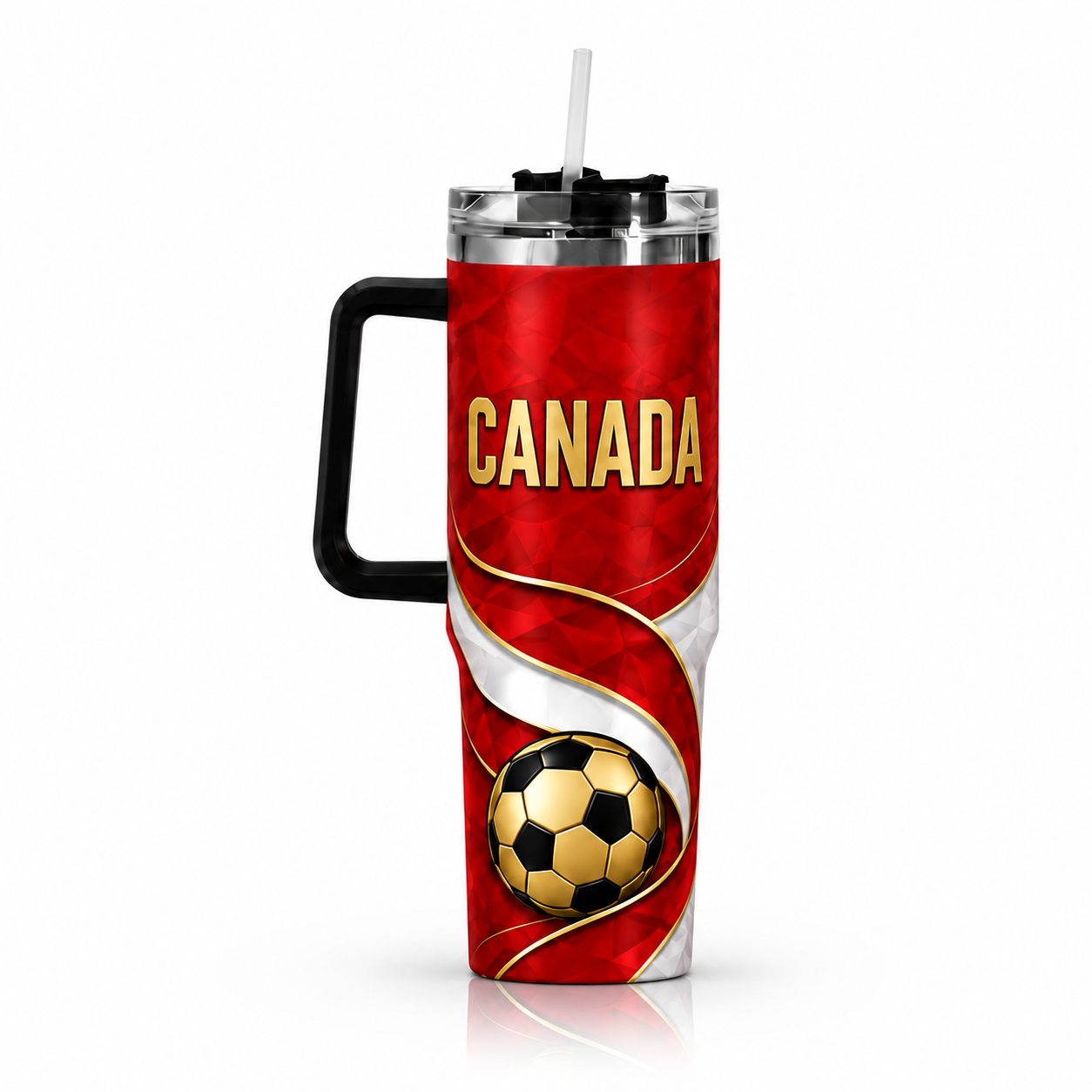FIFA 2026 Canada Football Sports All Over Printed 40oz Tumbler With Straw And Lid