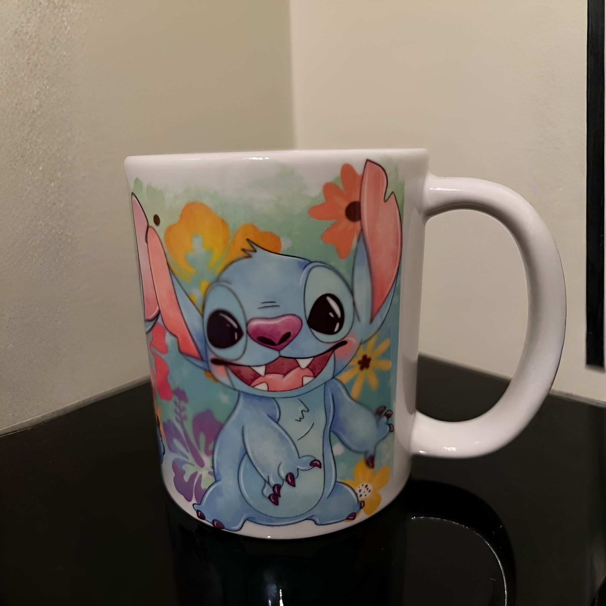 Stitch Printed With Floral Design Coffee Mug