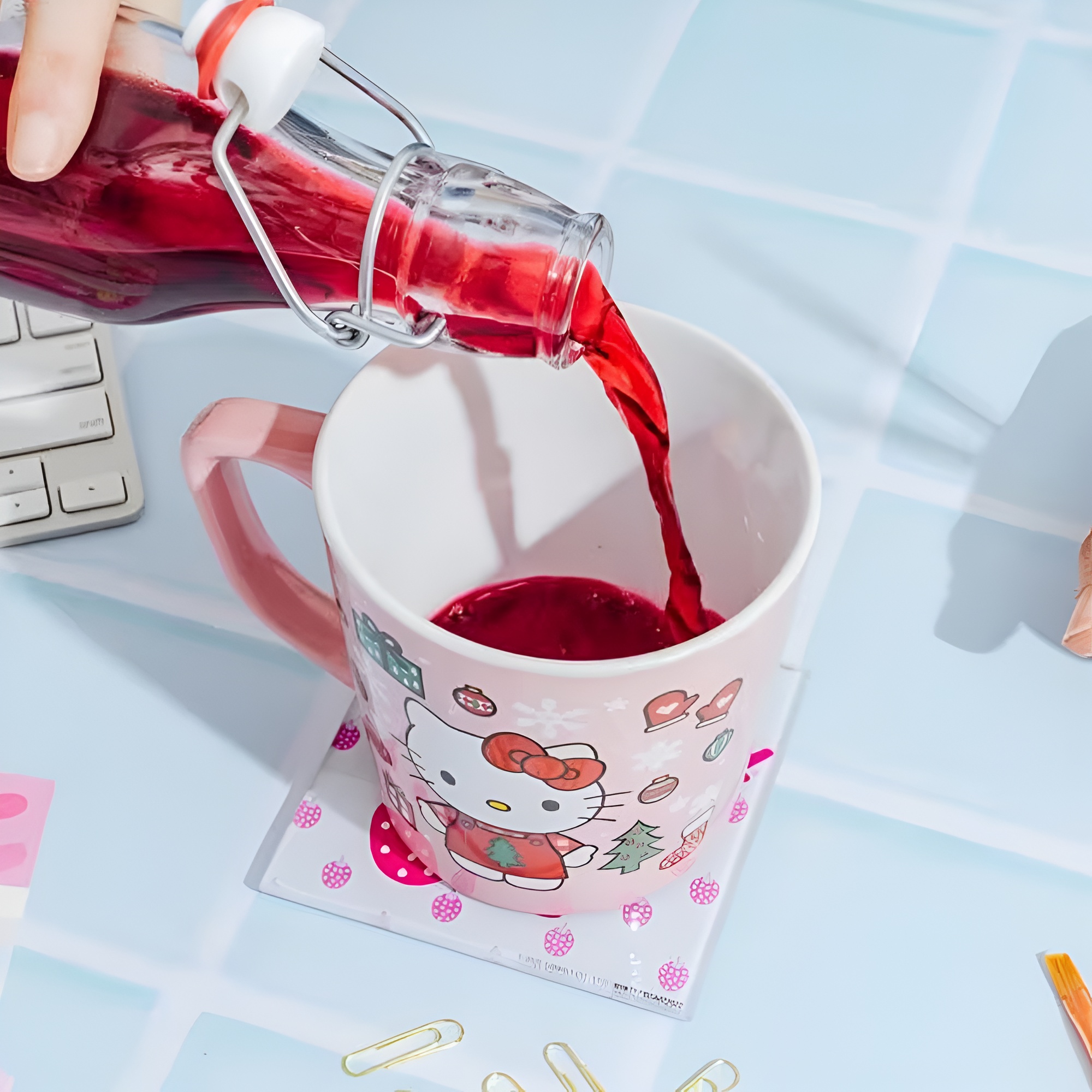 Hello Kitty Holiday Celebration Ceramic Latte Mug | Holds 17 Ounces