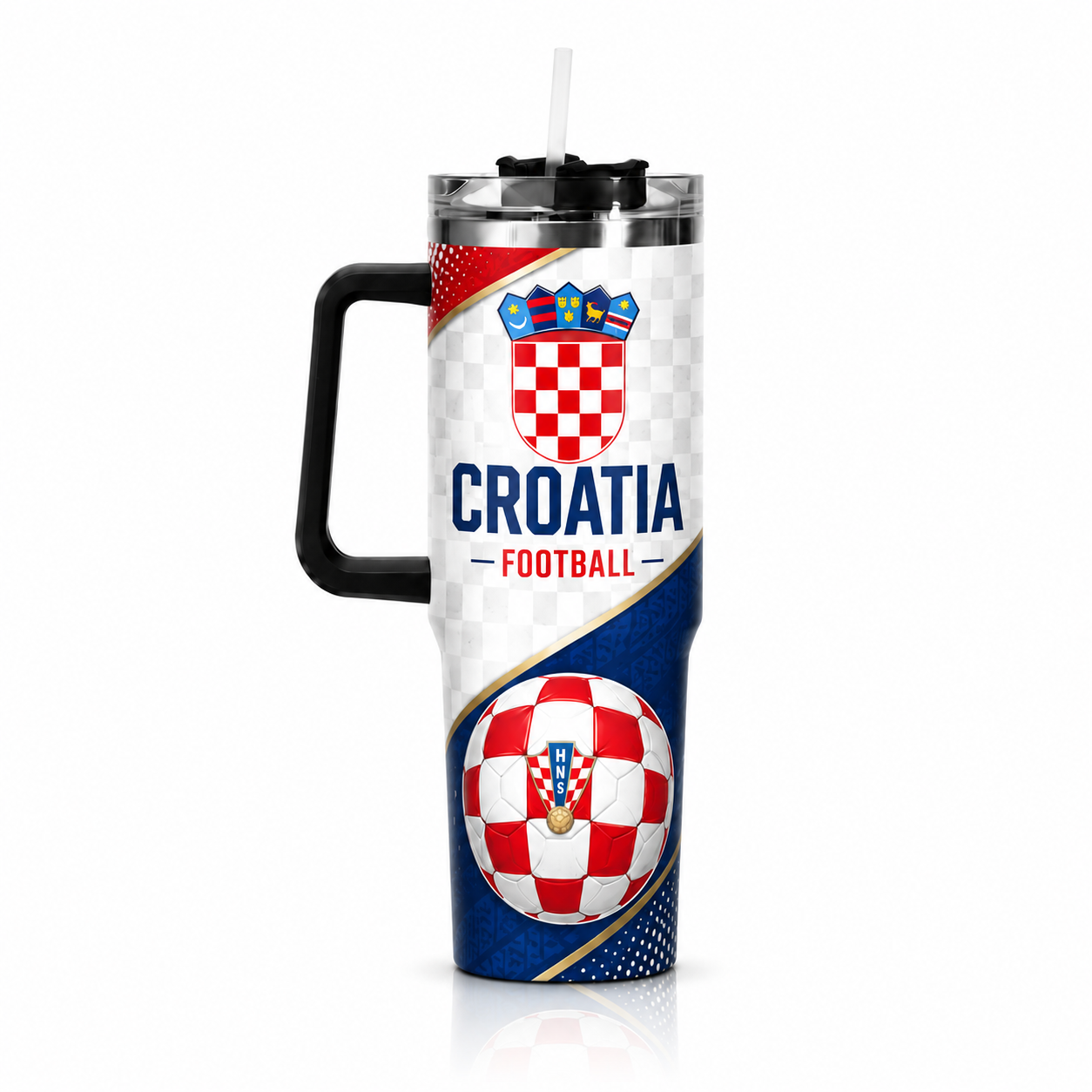 FIFA 2026 Croatia Football Sports All Over Printed 40oz Tumbler With Straw And Lid