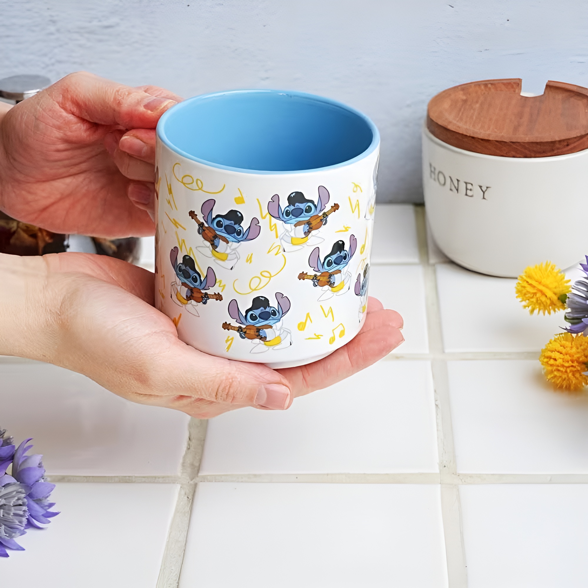 Rock Style Ukulele Music Themed 13oz Stitch Ceramic Coffee Mug