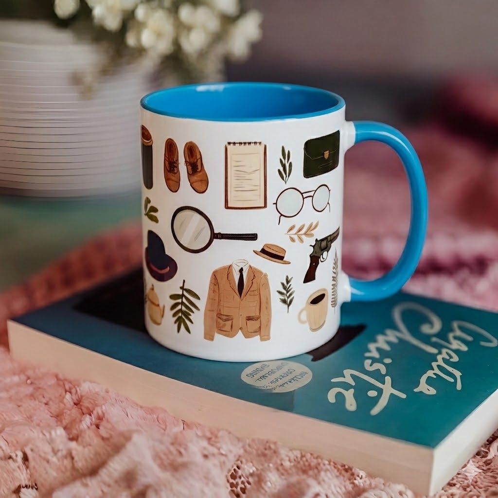 Sherlock Holmes And Agatha Christie Mystery Mug