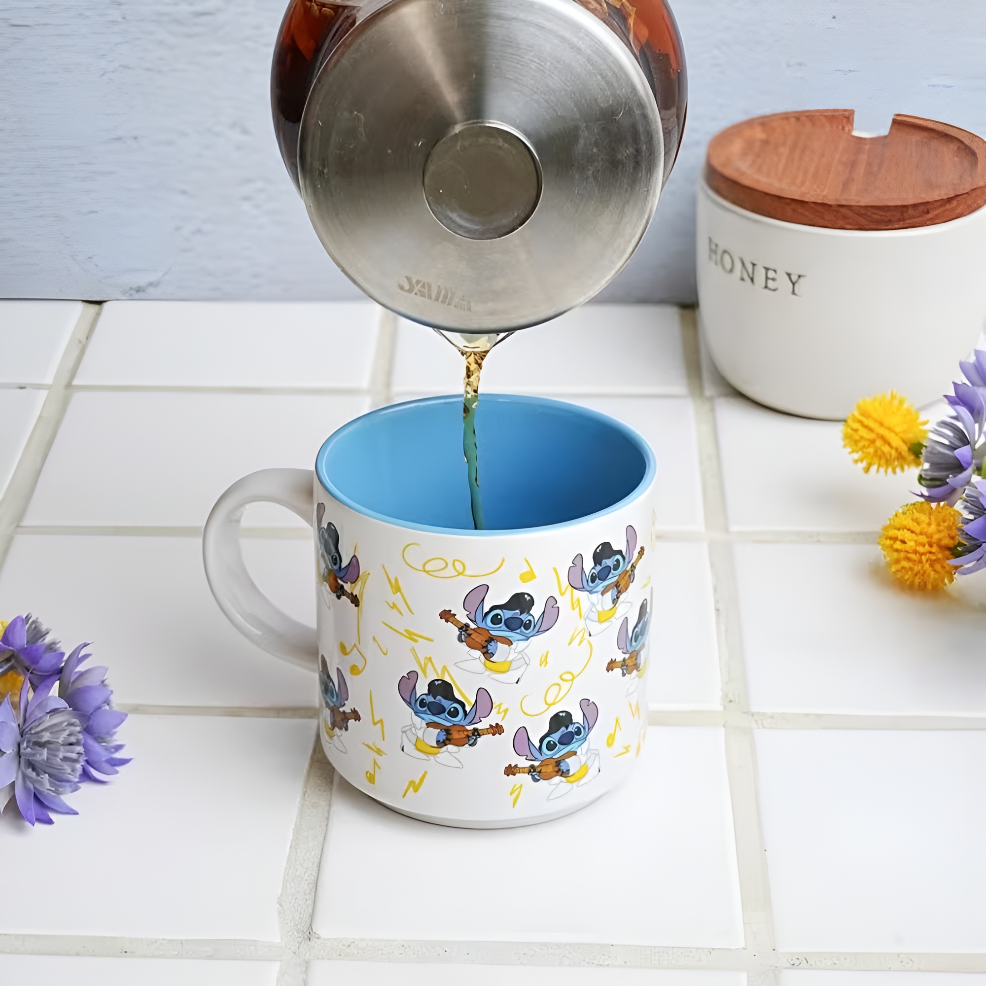 Rock Style Ukulele Music Themed 13oz Stitch Ceramic Coffee Mug