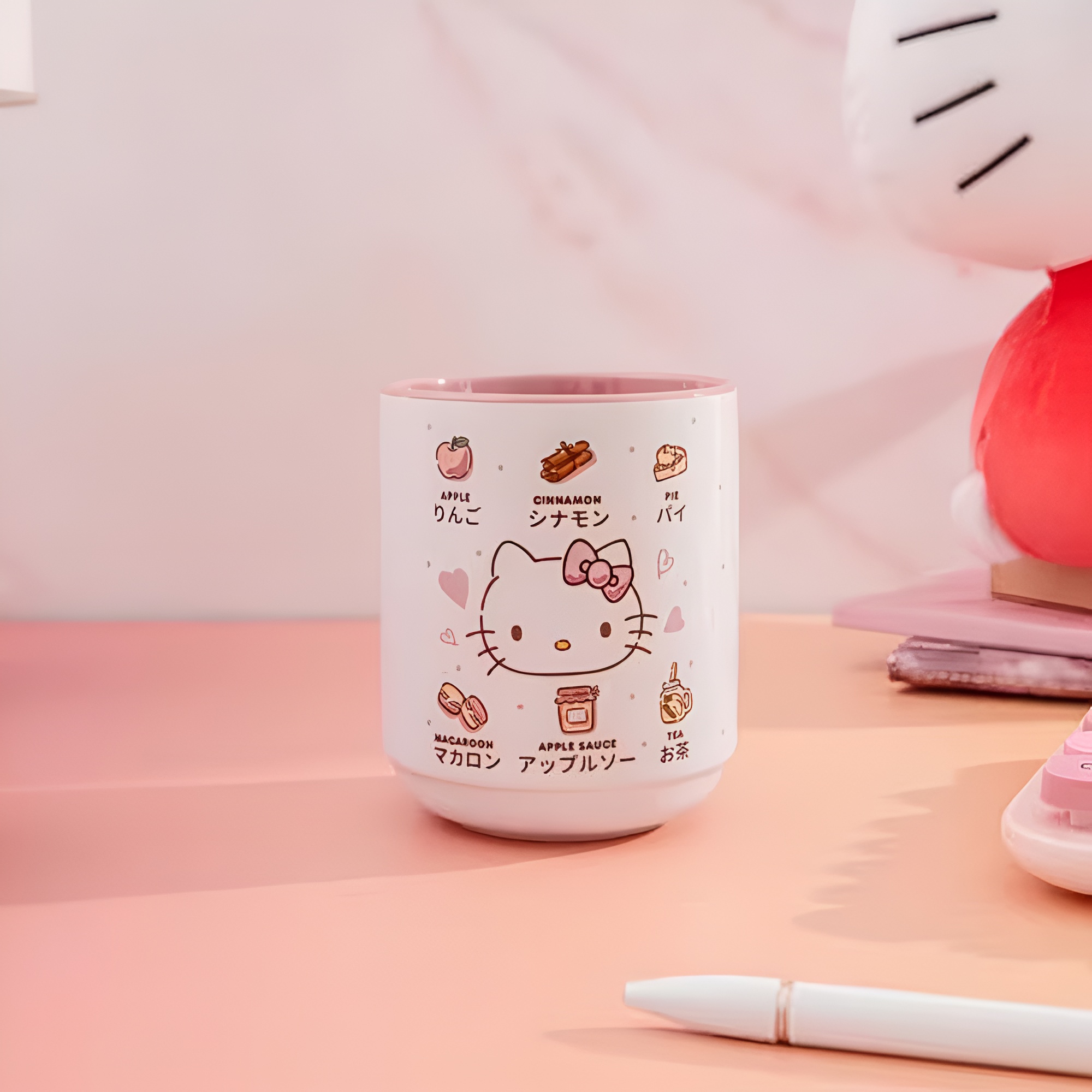 Hello Kitty Apple Icons Asian Ceramic Tea Cup | Holds 9 ~ 12 Ounces 