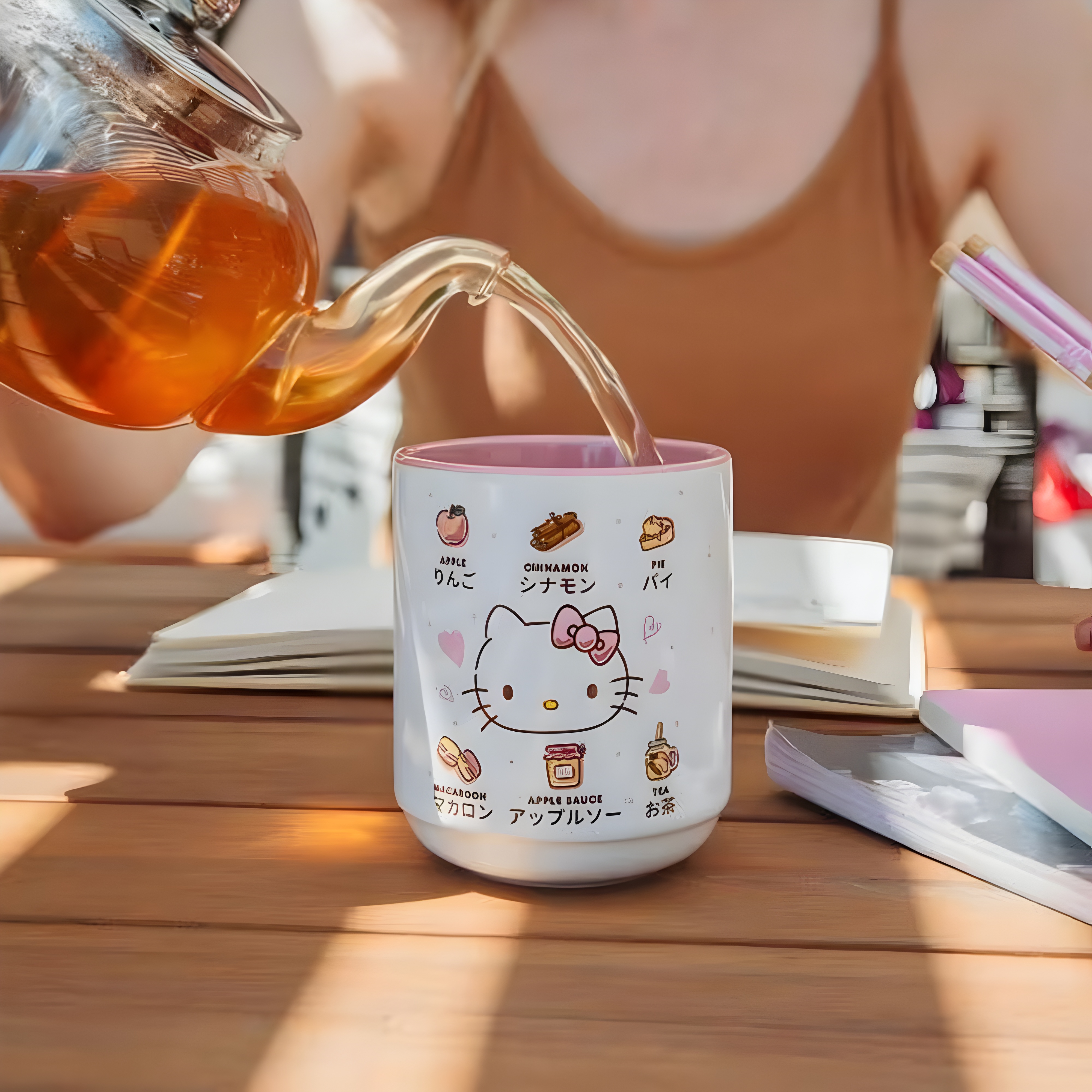 Hello Kitty Apple Icons Asian Ceramic Tea Cup | Holds 9 ~ 12 Ounces 