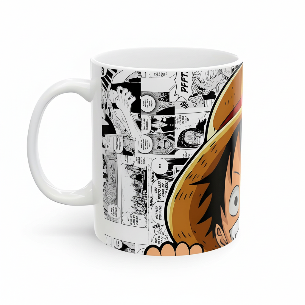 Anime Pirate Hat Character Graphic Themed Ceramic Coffee Mug