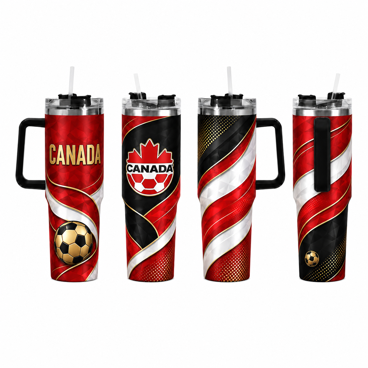 FIFA 2026 Canada Football Sports All Over Printed 40oz Tumbler With Straw And Lid
