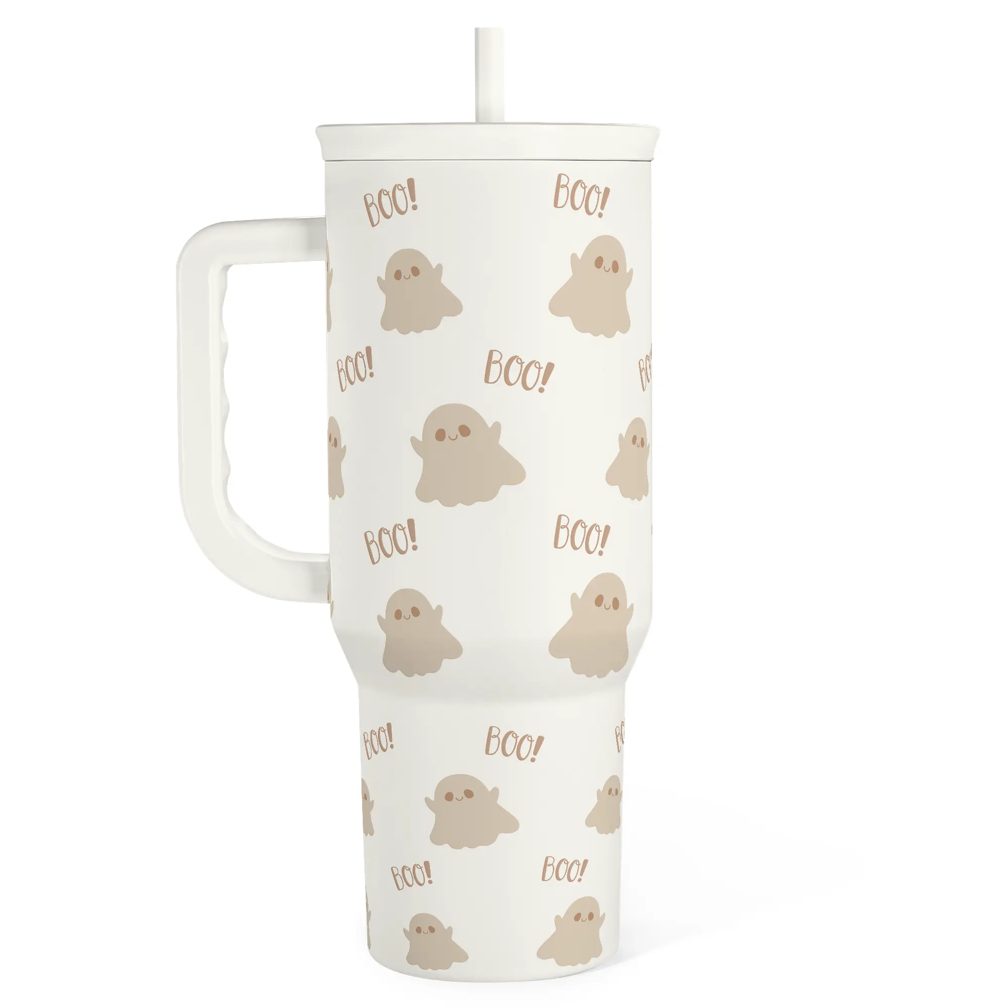 Stainless Steel 40oz Tumbler with Handle & Straw, Reusable Large Capacity Thermos Cup, Hot and Cold Insulation, Office Home Valentine Gift