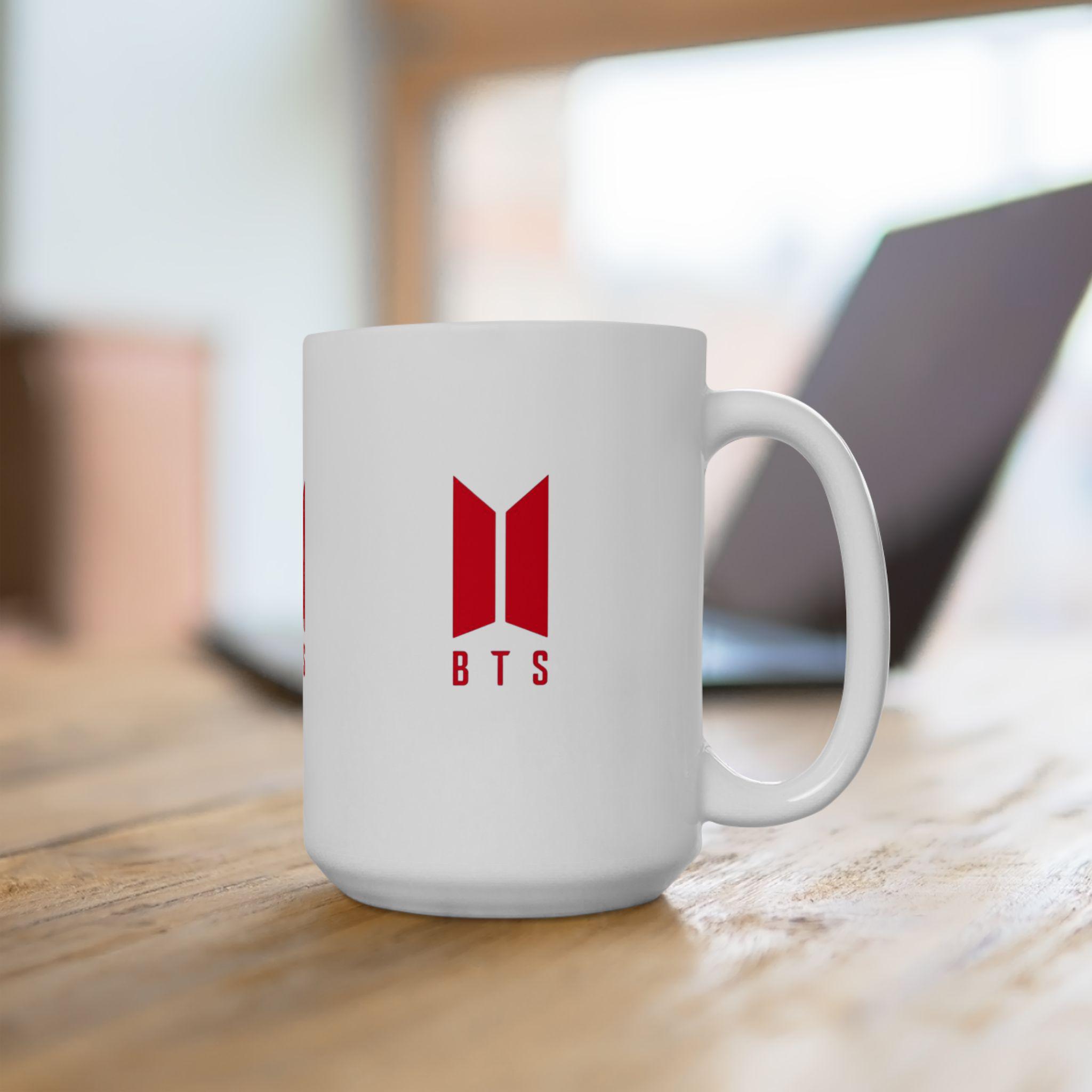 BTS Logo Ceramic Coffee White Mug