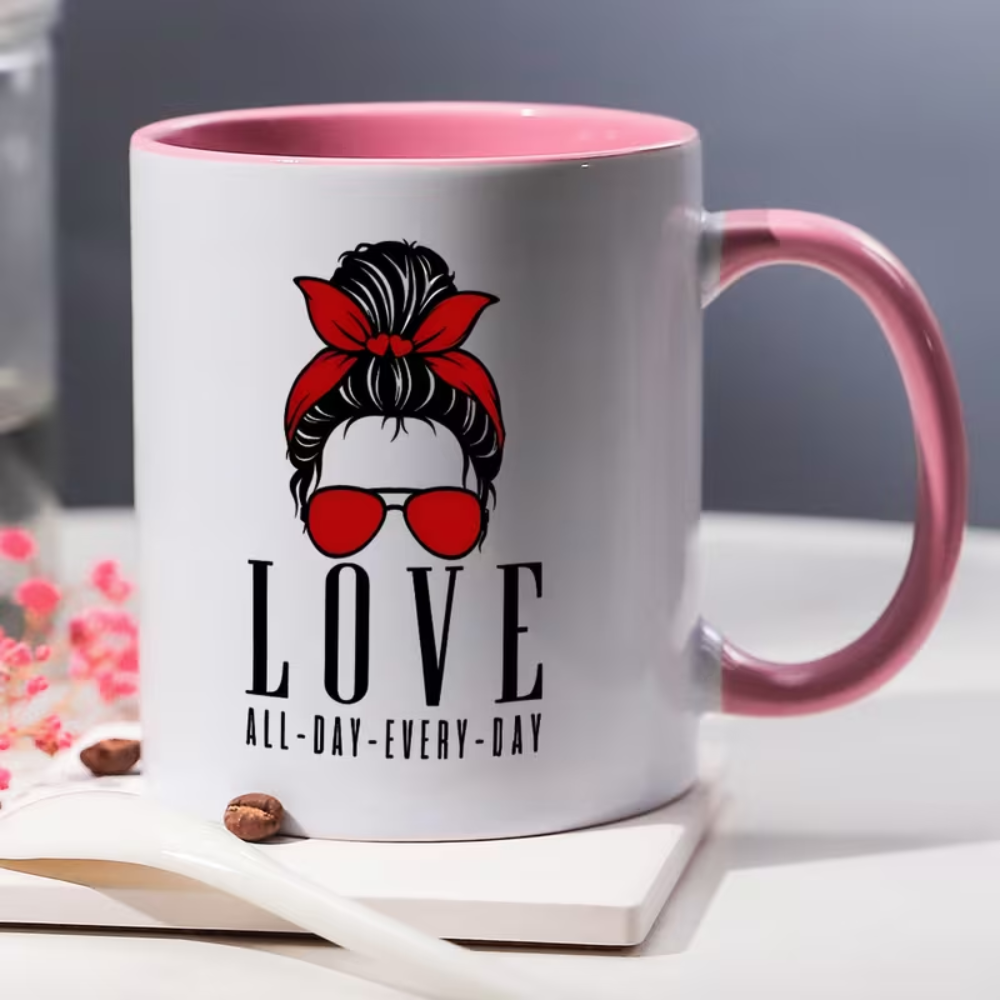 1pc, 3A Grade, Funny Humorous Coffee Mug with love all day,every day Pattern for swift fans