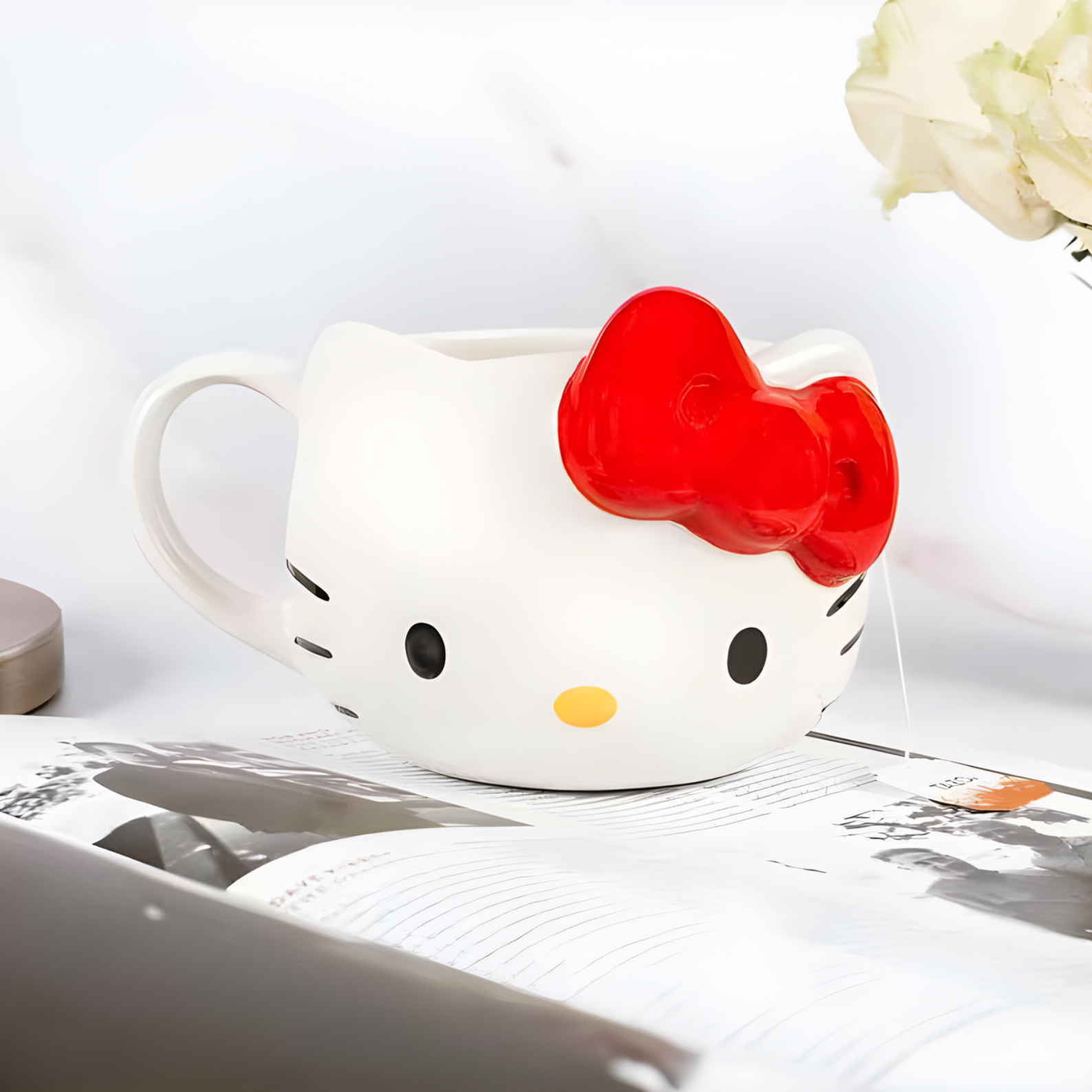 Hello Kitty Red Bow Ceramic 3D Molded Mug