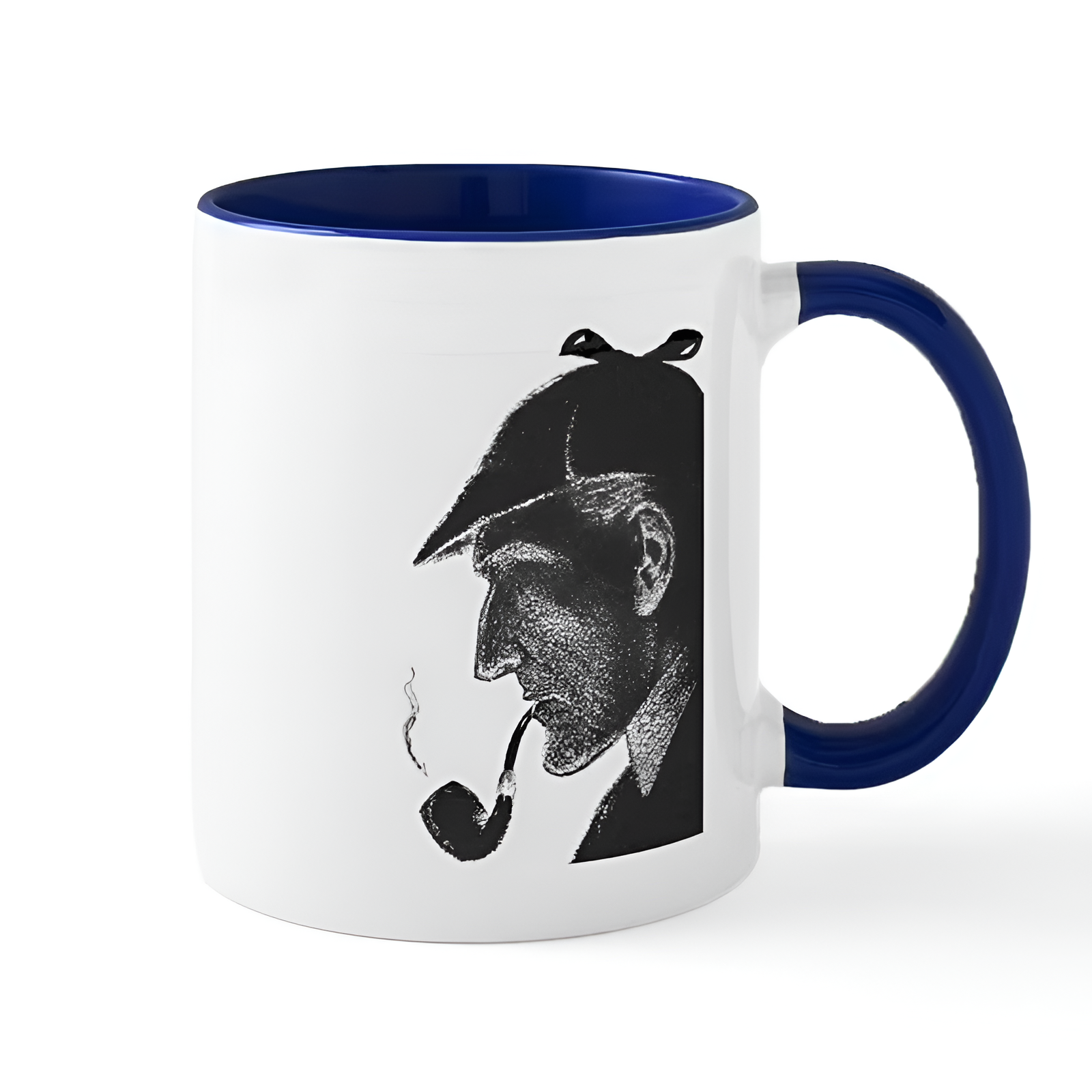Sherlock Holmes Smoking Pipe Portrait Classic Coffee Mug