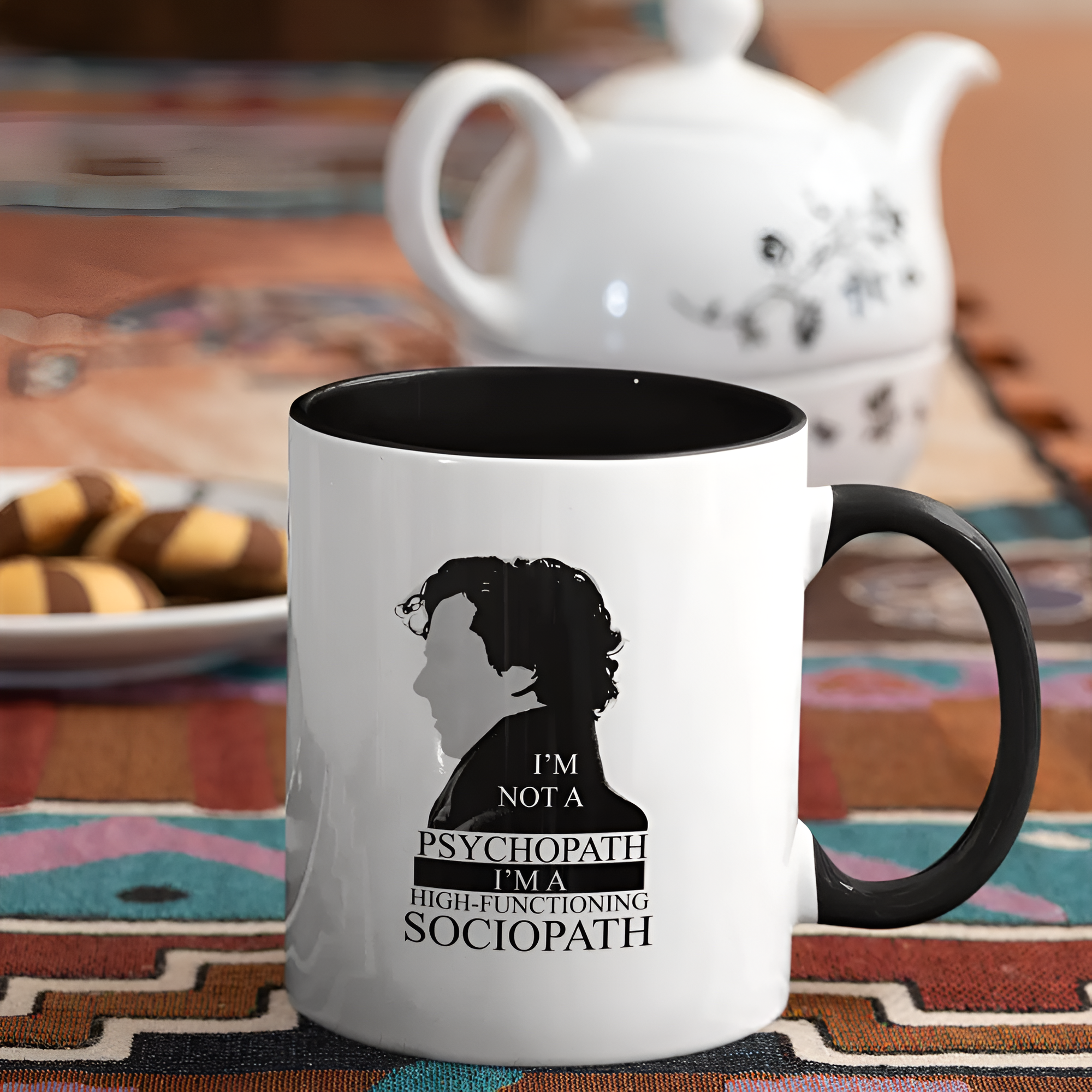 Sherlock Holmes Sociopath Quote Ceramic Coffee Mug