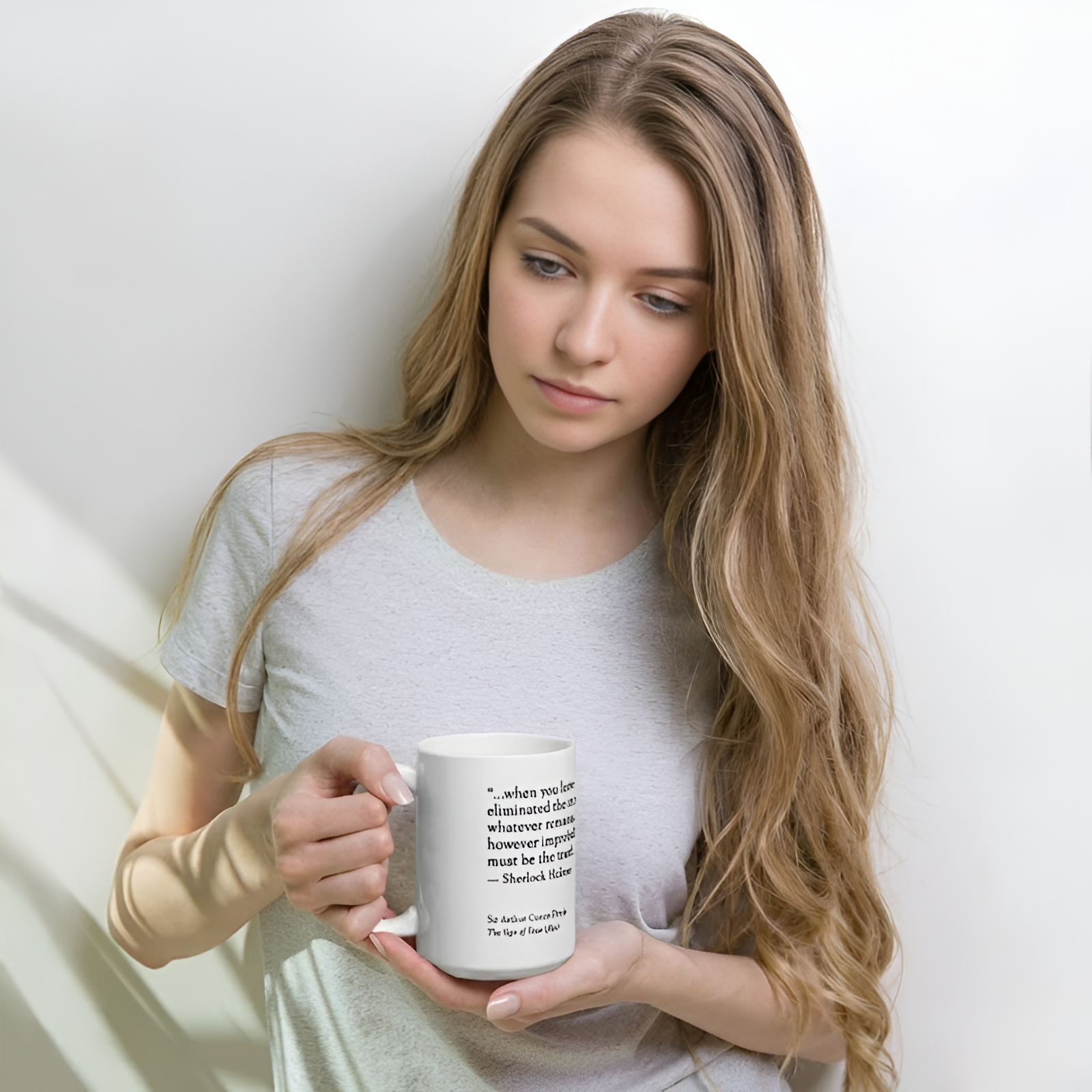 Sherlock Holmes Detective Silhouette Quote Ceramic Mug