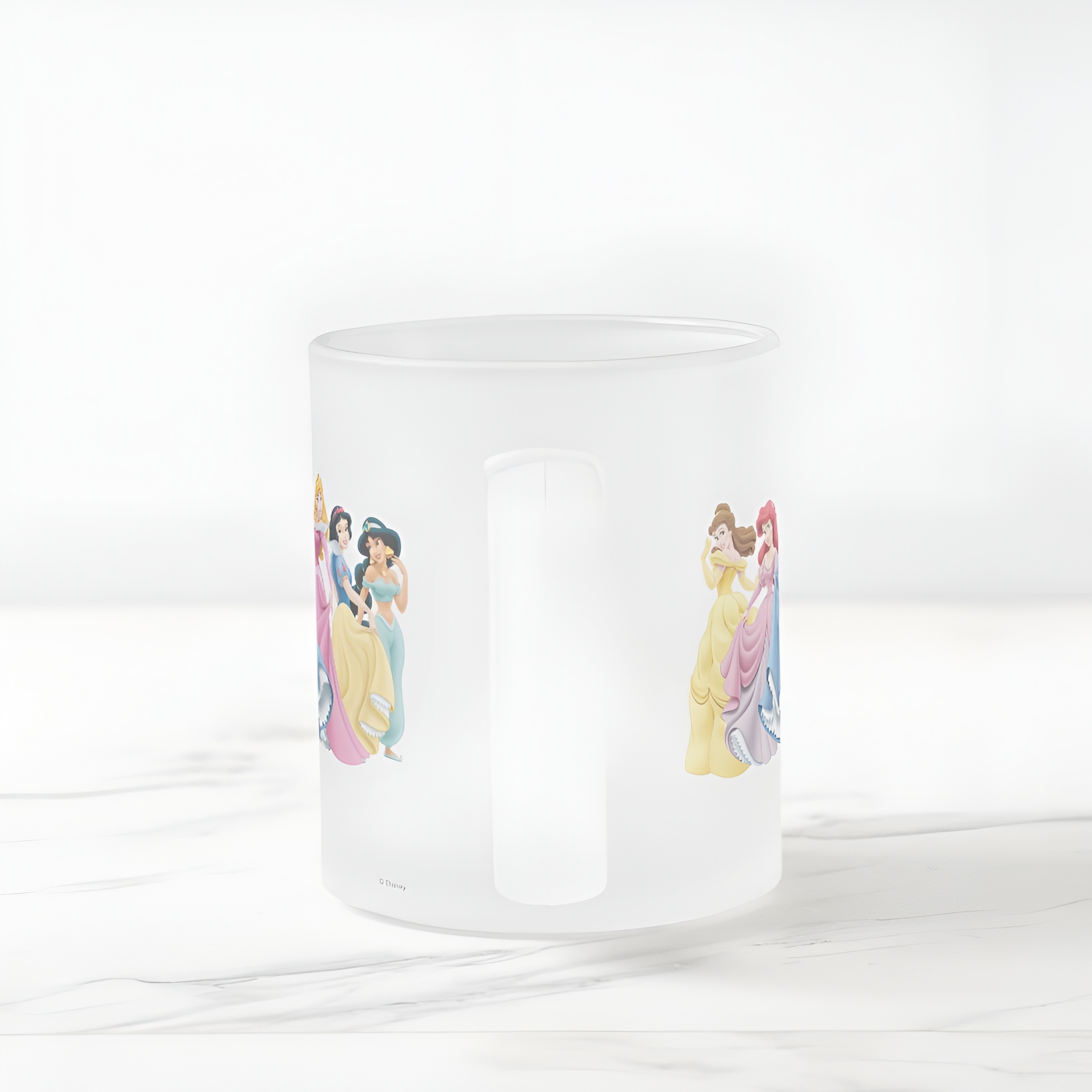 Princess Holding Dresses Out Frosted Glass Mug Cute Coffee Cup