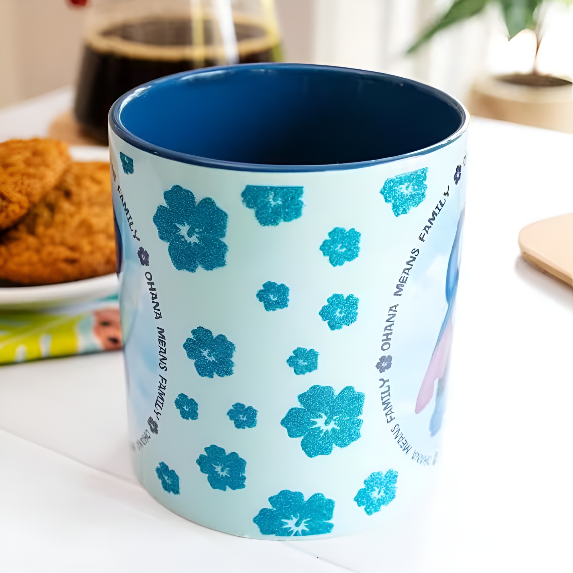 Ohana Means Family Text Print 20oz Stitch Ceramic Coffee Cup