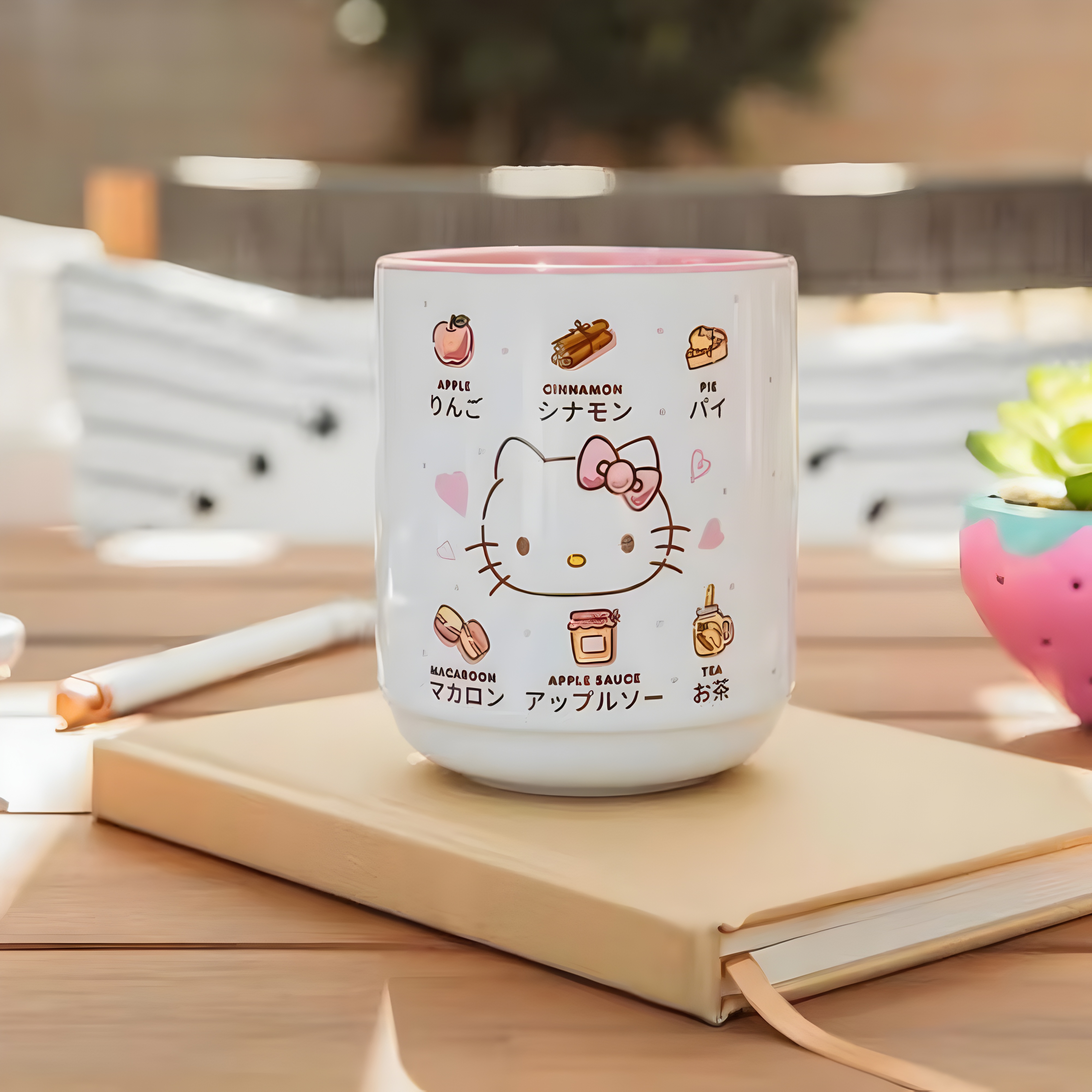 Hello Kitty Apple Icons Asian Ceramic Tea Cup | Holds 9 ~ 12 Ounces 