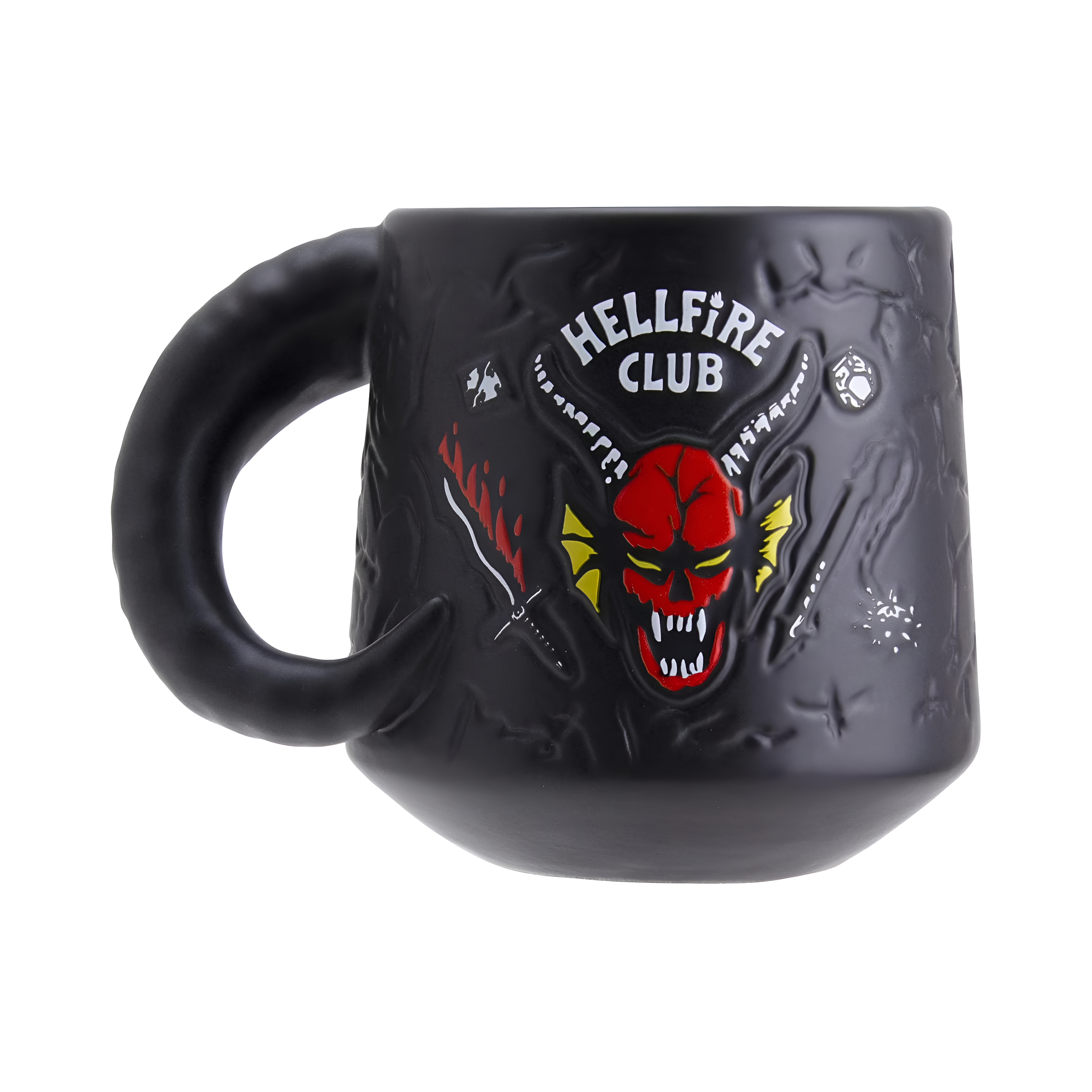 Stranger Things Hellfire Club Embossed Mug With Demon Logo Design