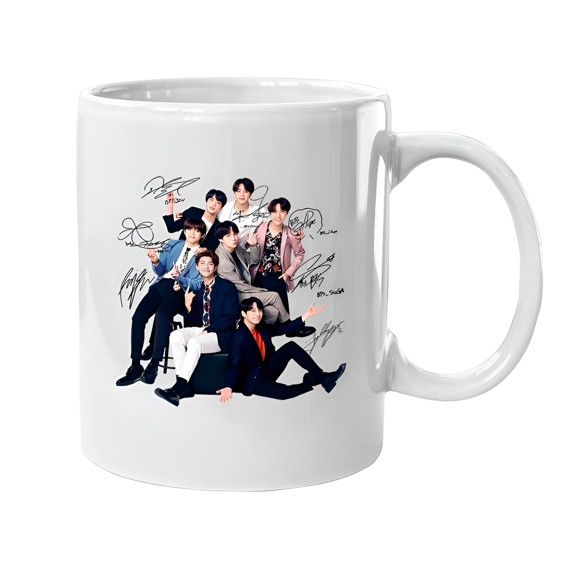 Bangtan Group Signature Graphic White Mug