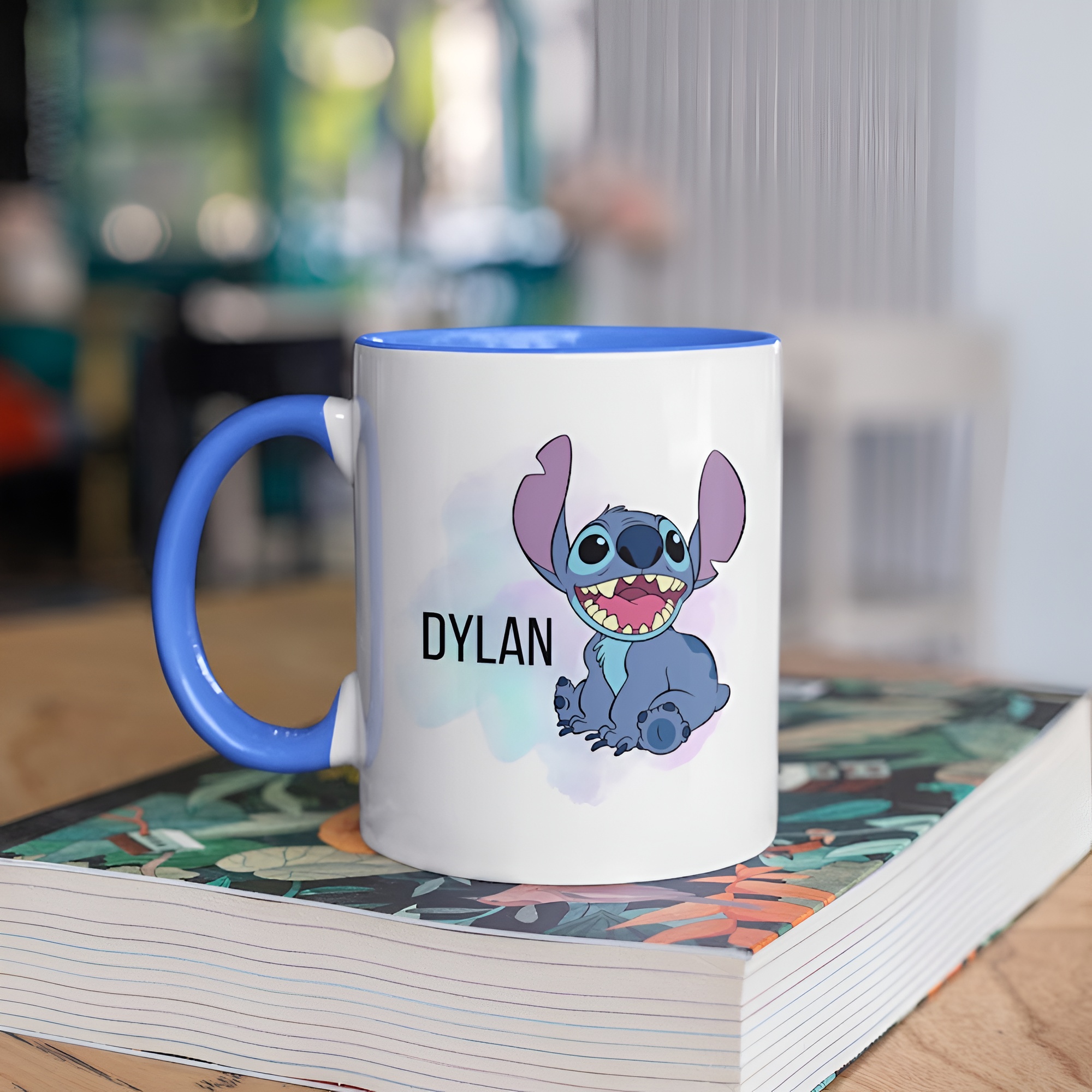 Stitch Themed Personalized Mug With Custom Name Printed