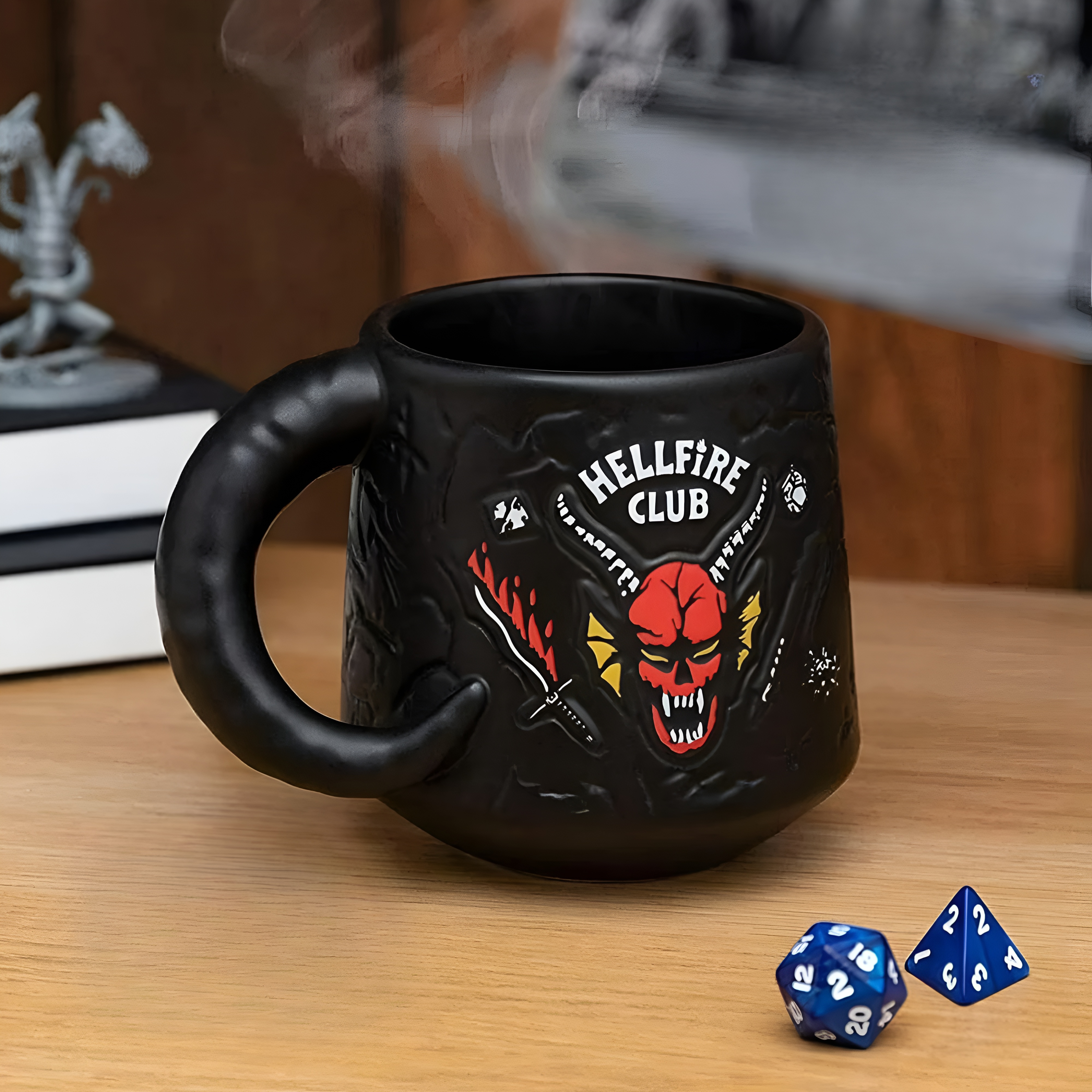 Stranger Things Hellfire Club Embossed Mug With Demon Logo Design