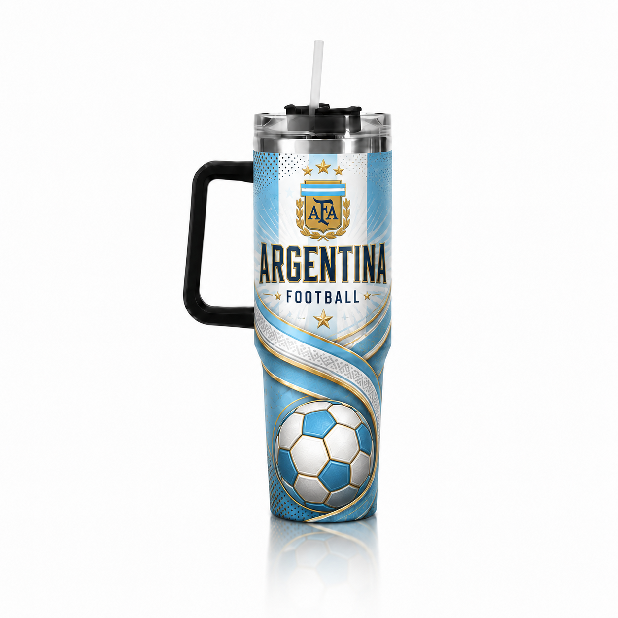 FIFA 2026 Argentina Football Sports All Over Printed 40oz Tumbler With Straw And Lid
