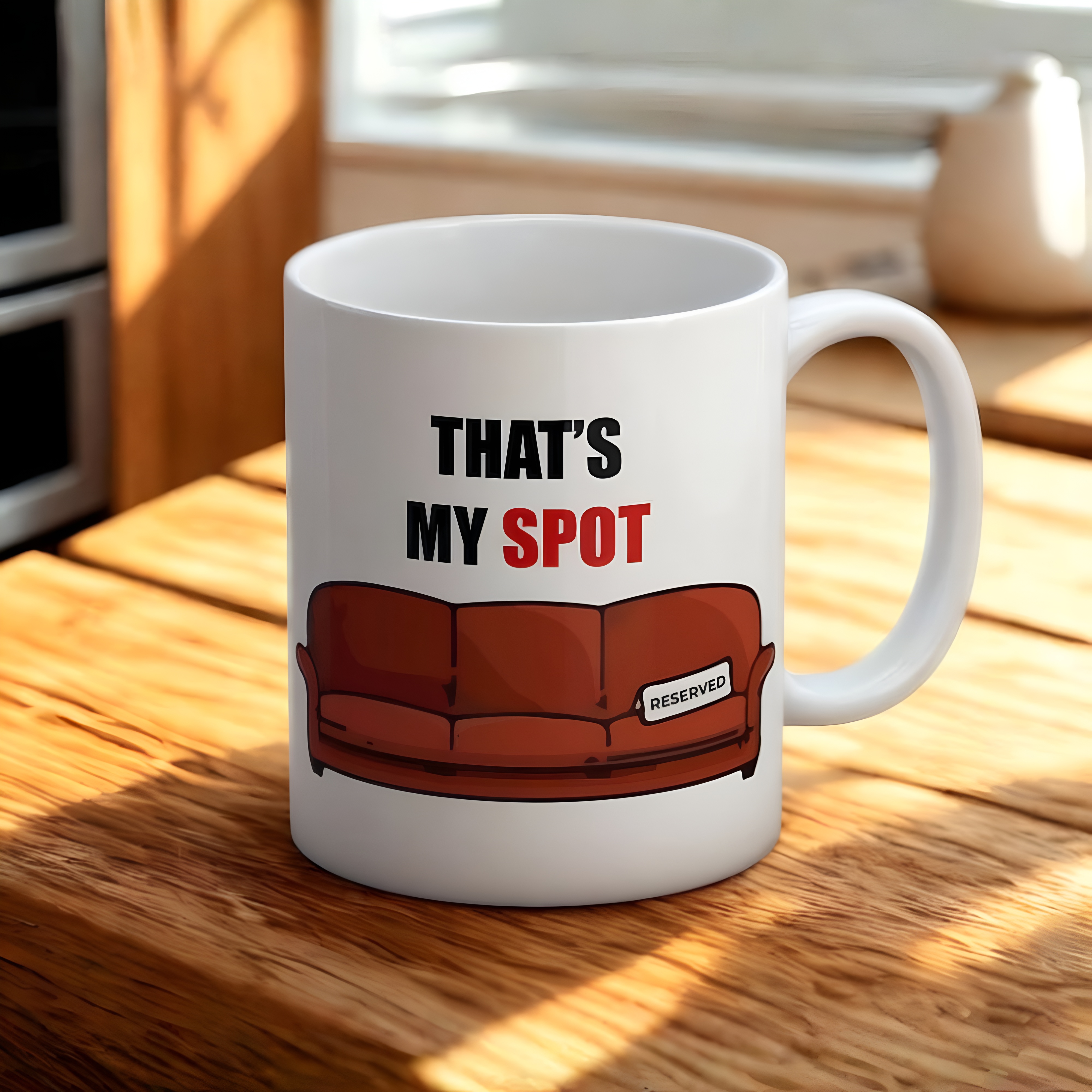 Thats My Spot Text Print Sofa Design 11oz The Big Bang Theory Coffee Mug