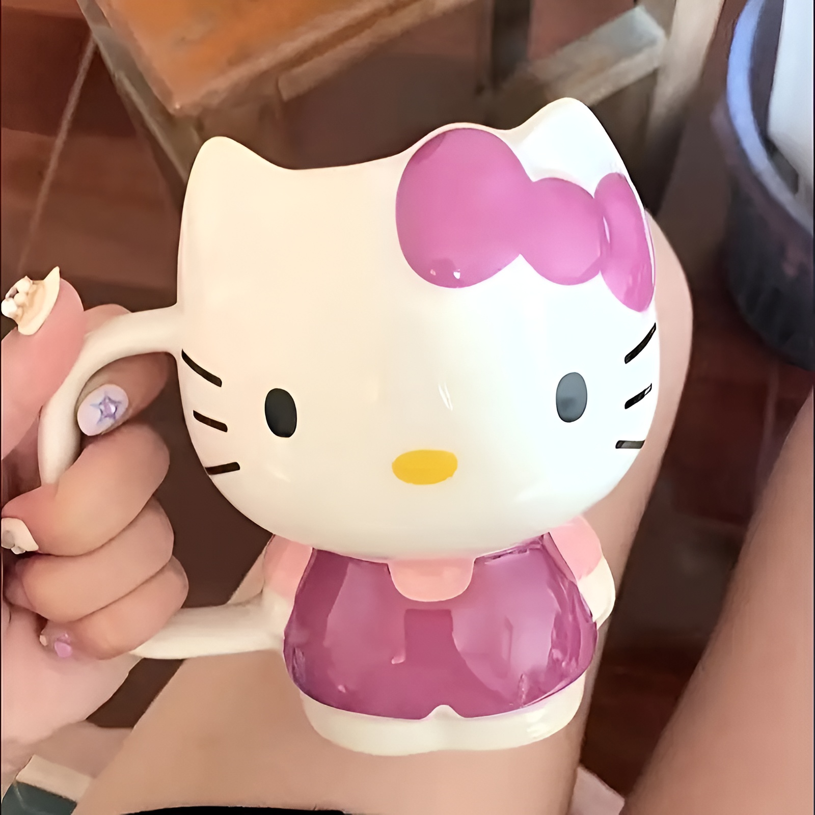 Sanrio Hello Kitty Ceramic Mug with Pink Bow & Heart Eyes