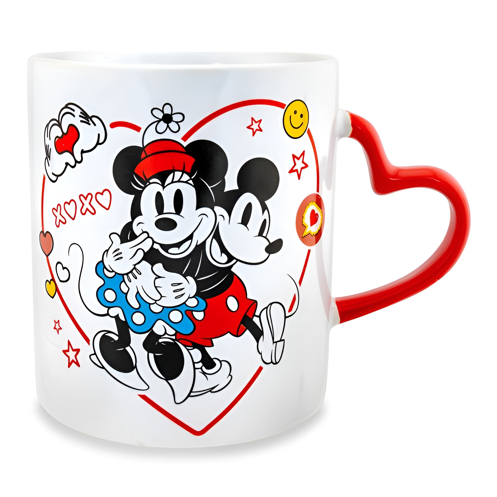 Mickey And Minnie Mouse Icons 20 Ounce Ceramic Mug With Sculpted Handle
