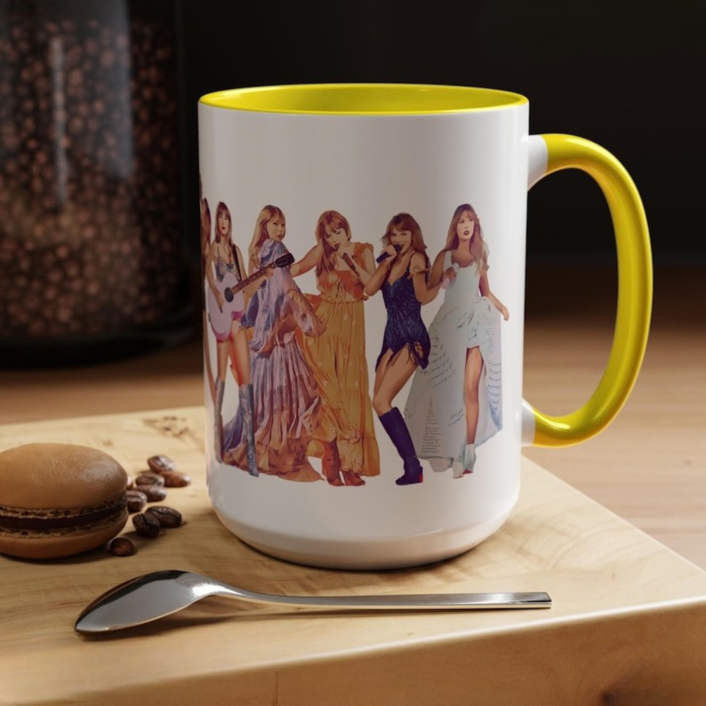 Eras Tour Coffee Mug: Pop Star Fan Gift, Iconic Outfits