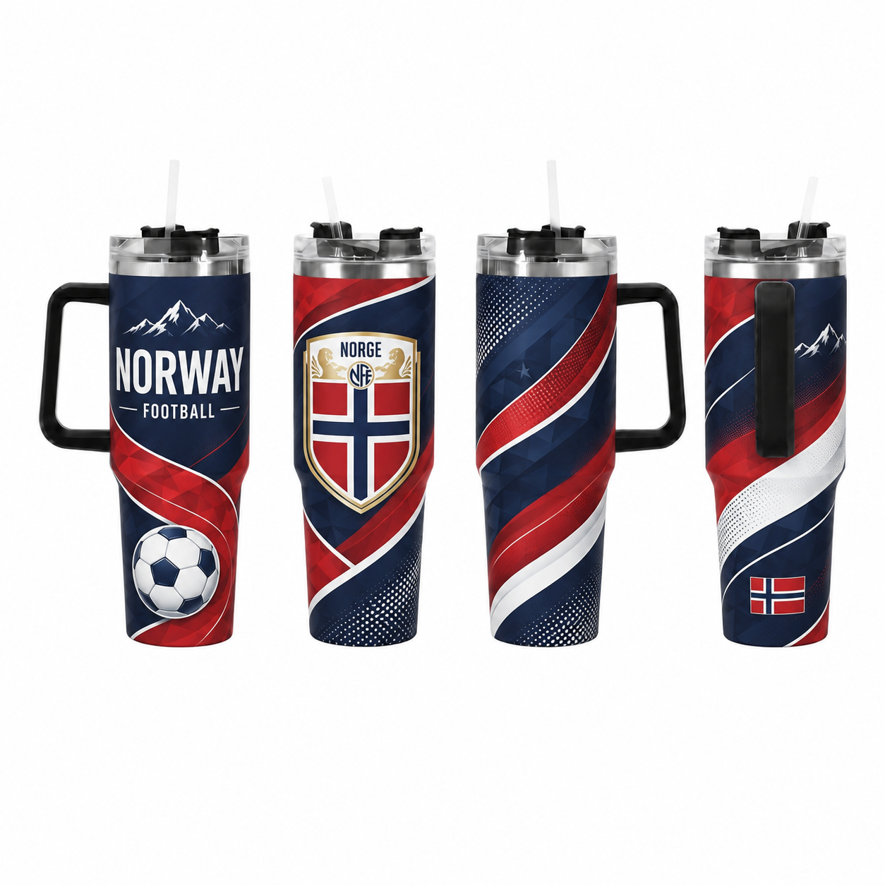 FIFA 2026 Norway Football Sports All Over Printed 40oz Tumbler With Straw And Lid