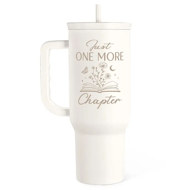 Stainless Steel 40oz Tumbler with Handle & Straw, Reusable Large Capacity Thermos Cup, Hot and Cold Insulation, Office Home Valentine Gift