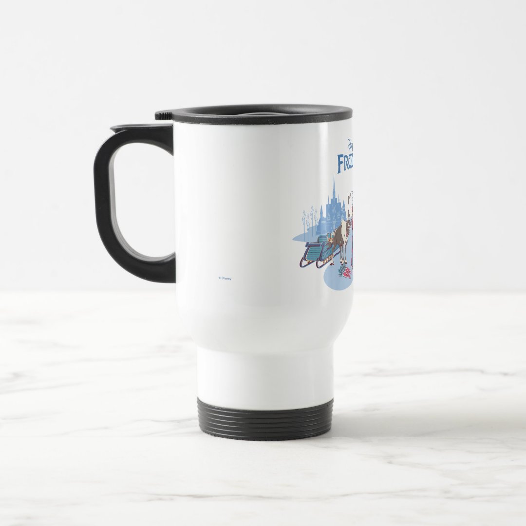 Frozen Blue Pastel Travel Mug Sven Anna Elsa Olaf Coffee Cup