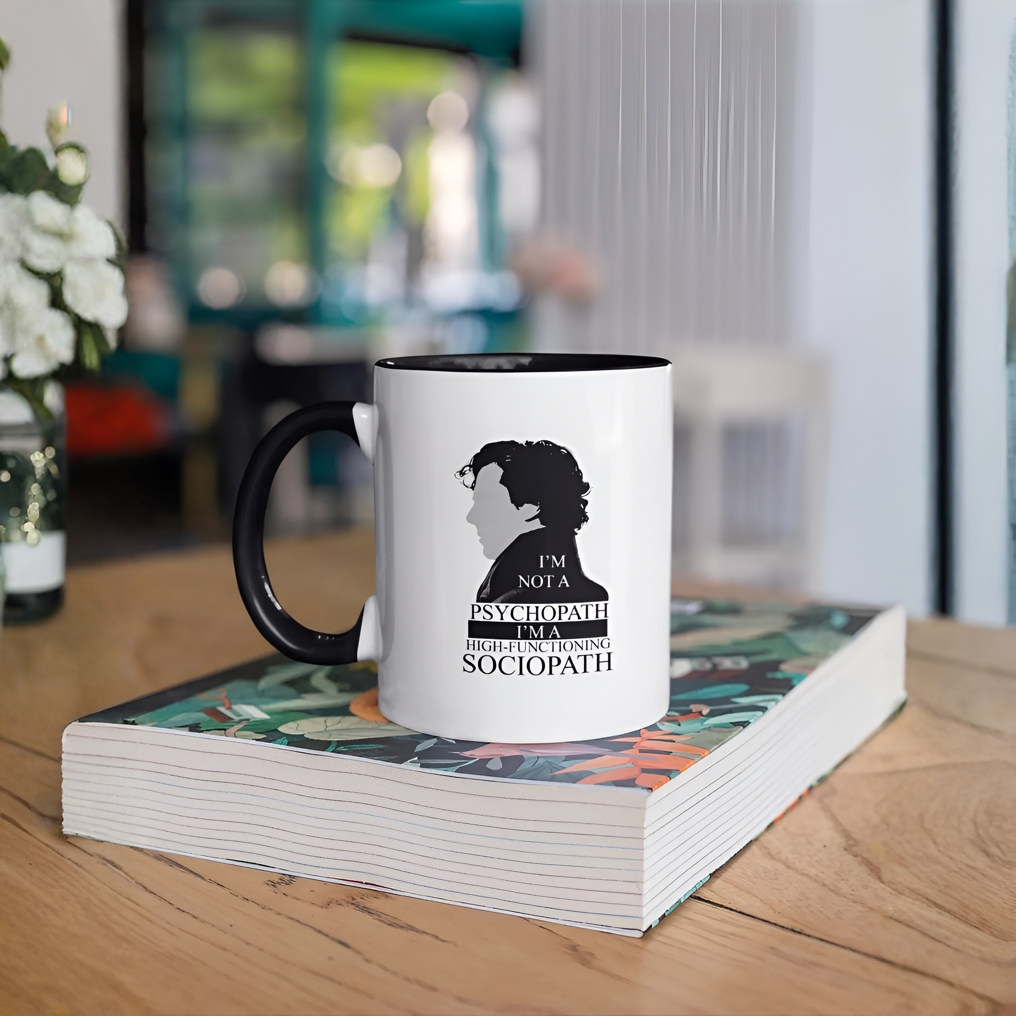 Sherlock Holmes Sociopath Quote Ceramic Coffee Mug