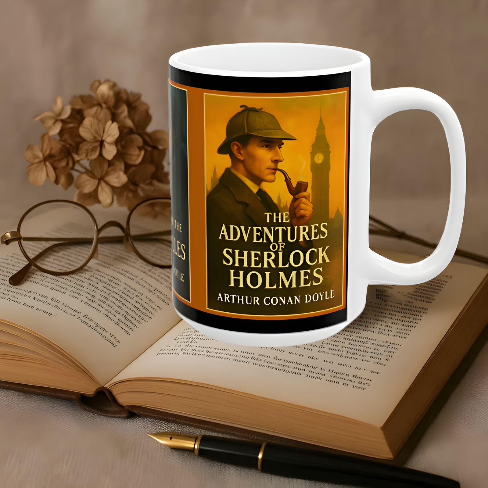 Sherlock Holmes Mystery Literary Tribute Ceramic Mug