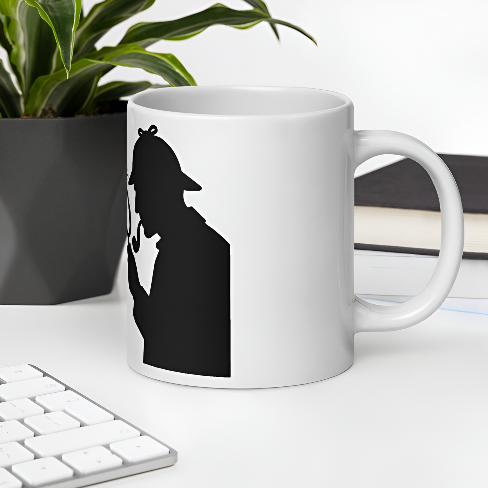 Sherlock Holmes Detective Silhouette Quote Ceramic Mug