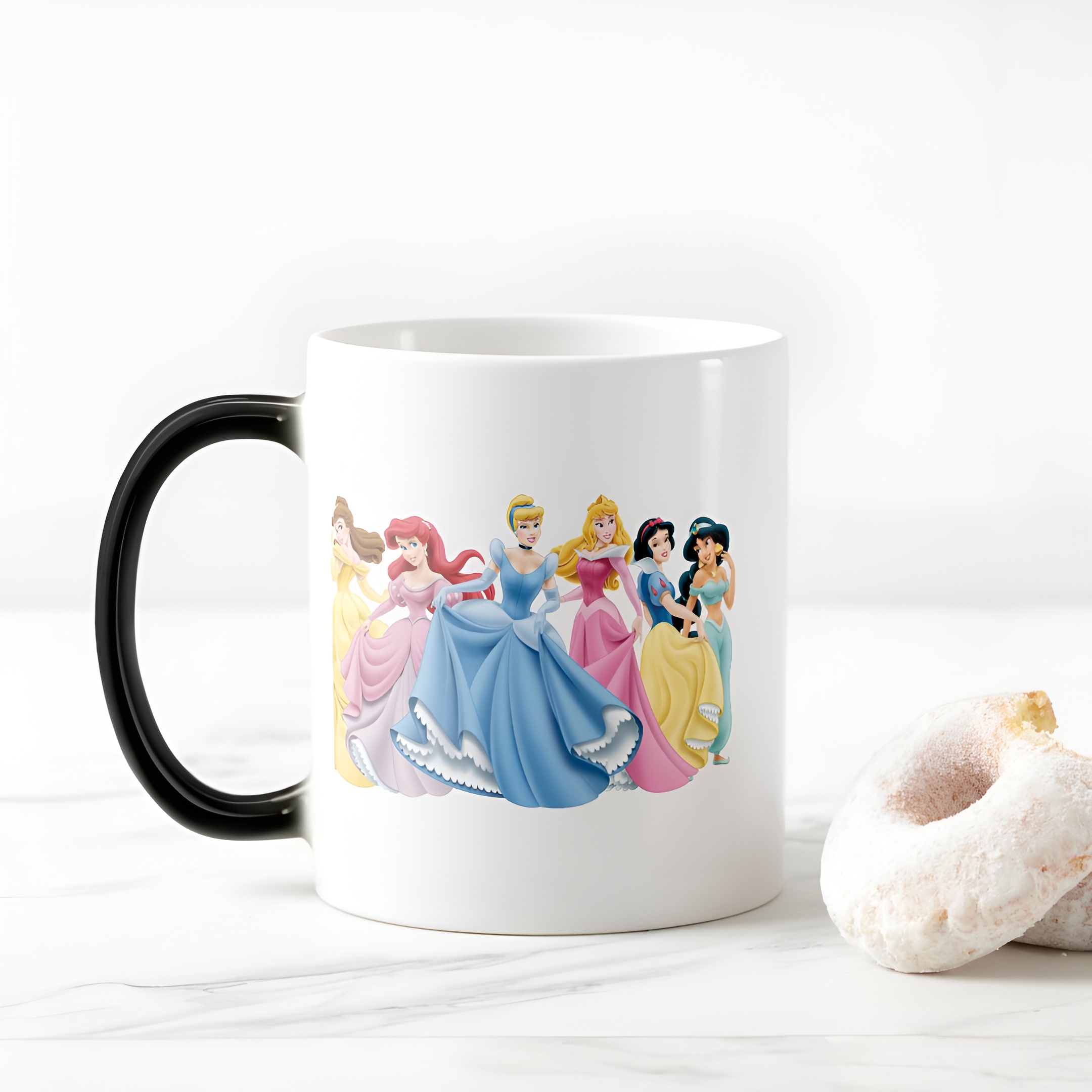 Disney Princess Color Morphing Mug Holding Dresses Out Heat Changing Coffee Cup