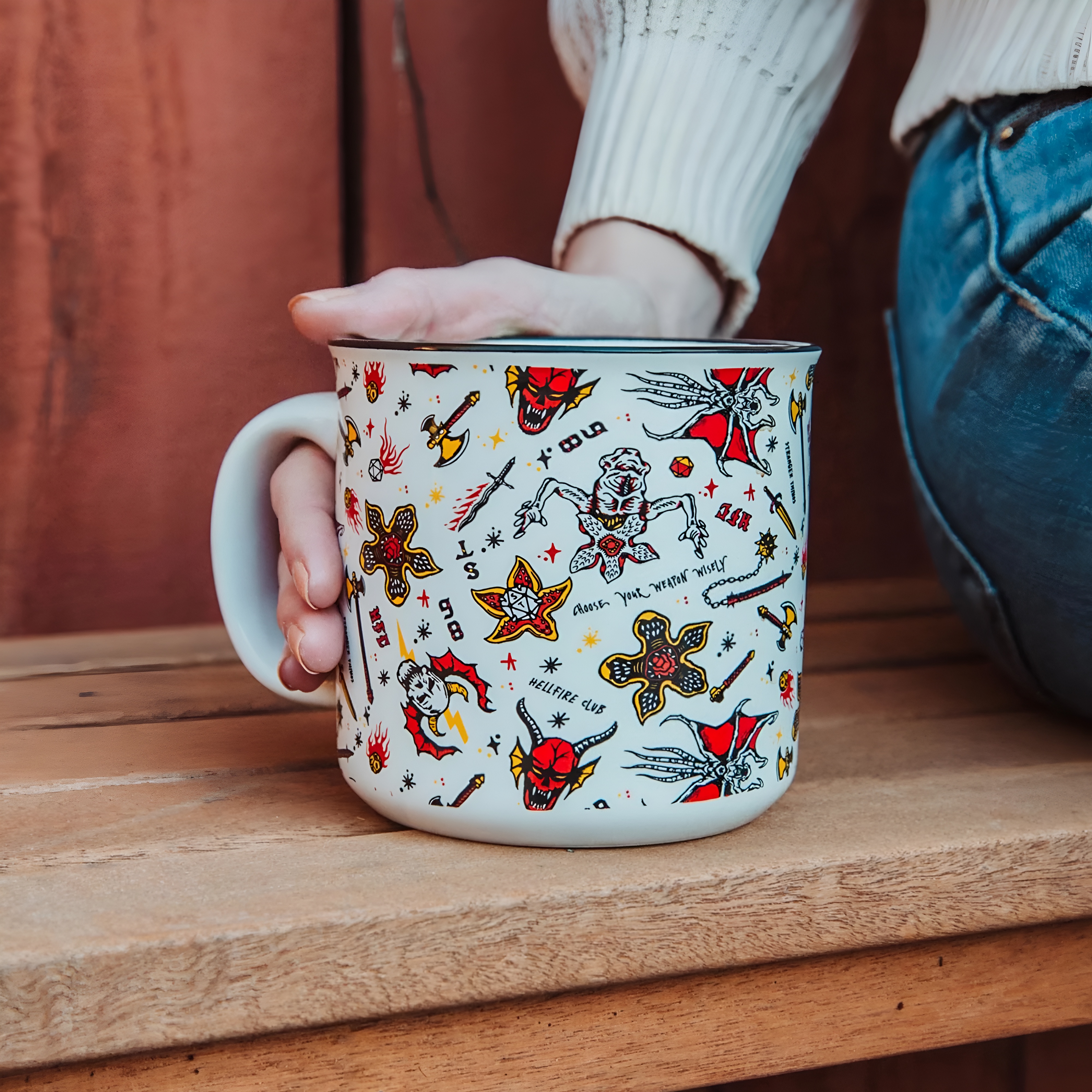 Stranger Things Hellfire Club Icons 20 Oz Camper Mug 